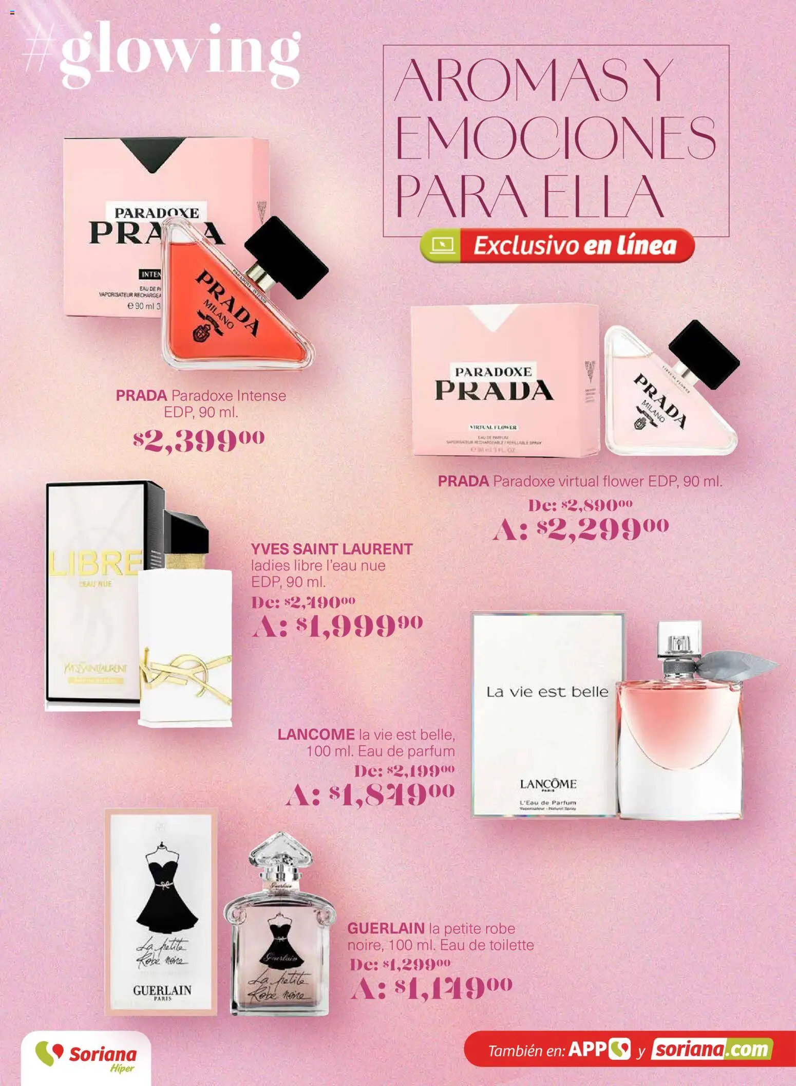 Nuevas ofertas de Soriana válidas en toda la República Mexicana desde el 26.02.2026. ¡Encuentra las mejores ofertas en Soriana - Glowing Descubre tu belleza Híper Nacional! | Página: 36 | Productos: Eau de toilette