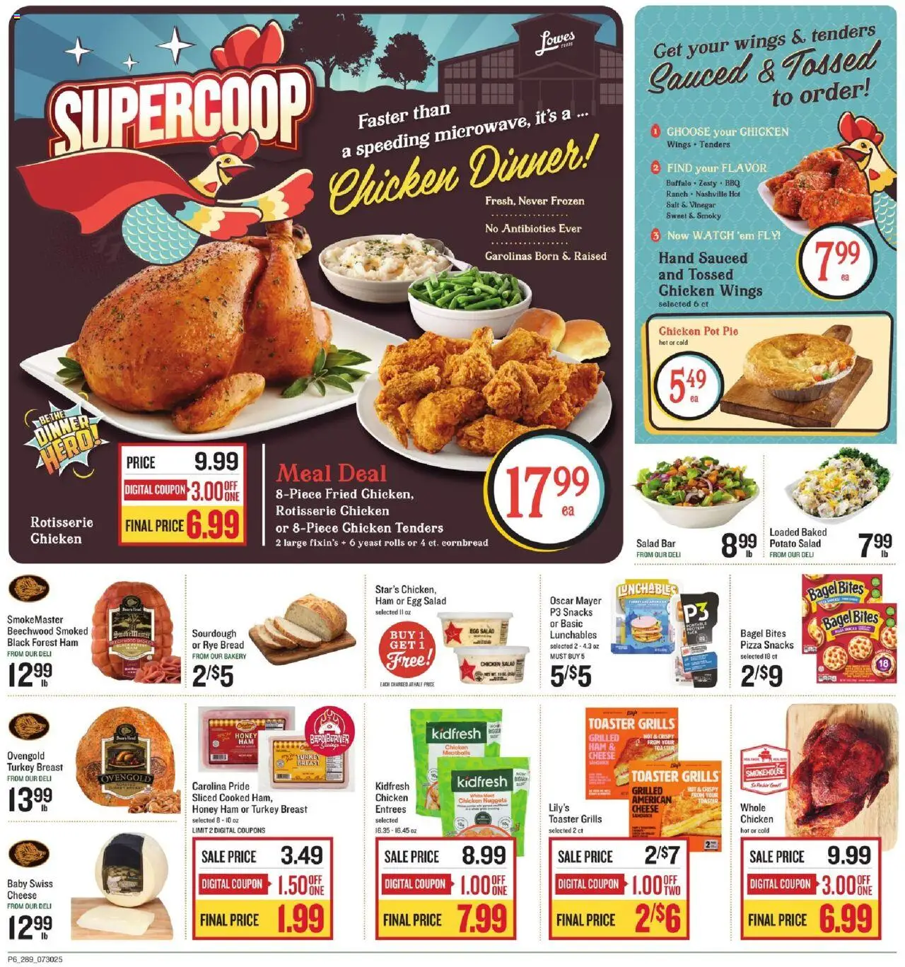 Lowes Foods Weekly Ad - GA - valid from 30.07.2025 | Page: 6 | Products: Cheese, Bread, Pizza, Salt