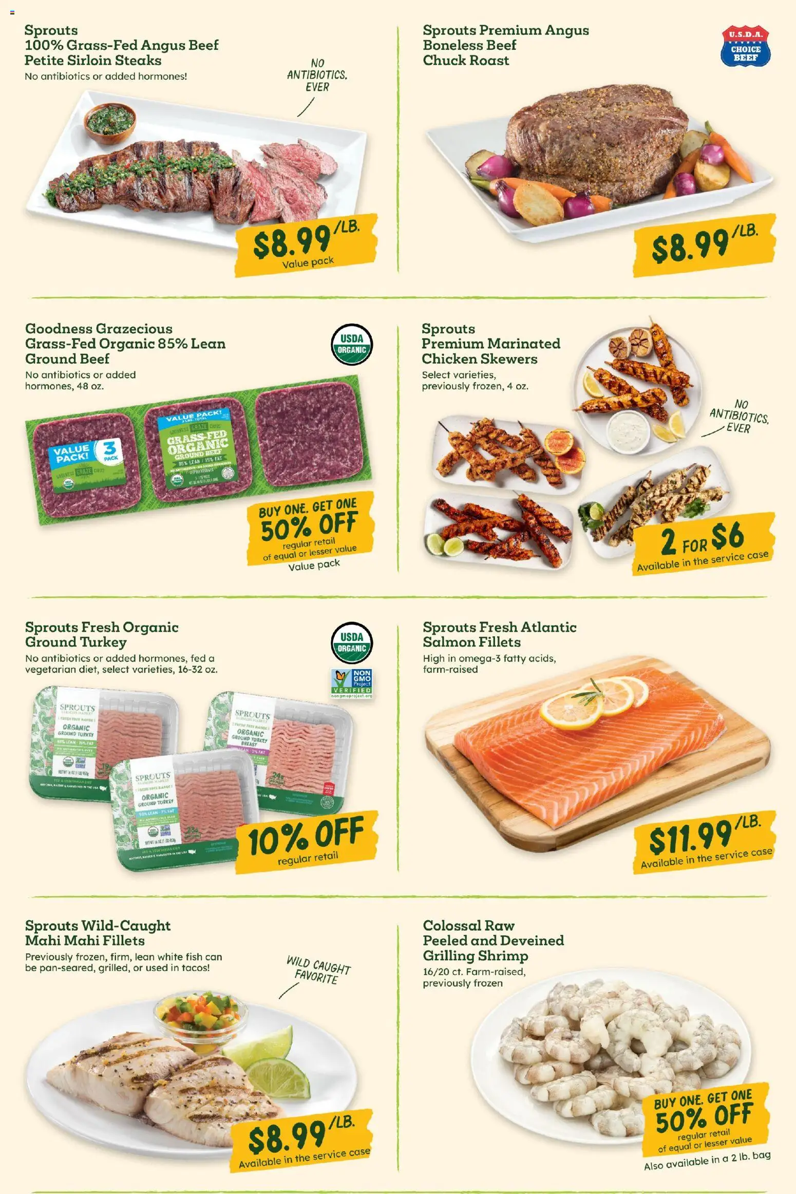 Sprouts Weekly Ad - valid from 25.02.2026 | Page: 4 | Products: Fish, Beef, Case, Bag