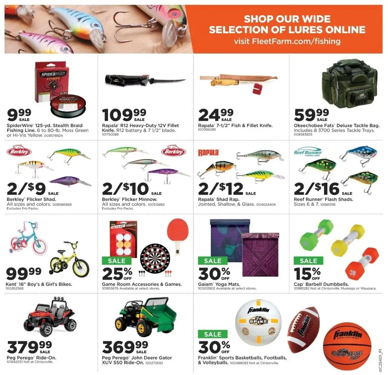 Mills Fleet Farm Weekly Ad - valid from 02.10.2025 | Page: 12 | Products: Battery, Fish, Game
