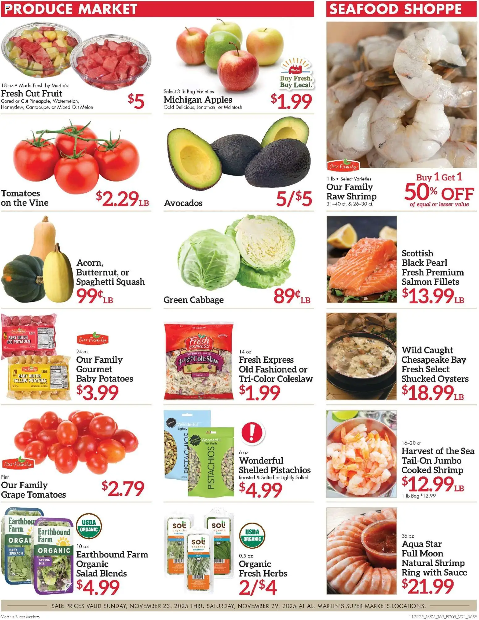 Martin’s Weekly Ad - valid from 23.11.2025 | Page: 9 | Products: Seafood, Cabbage, Melon, Bag