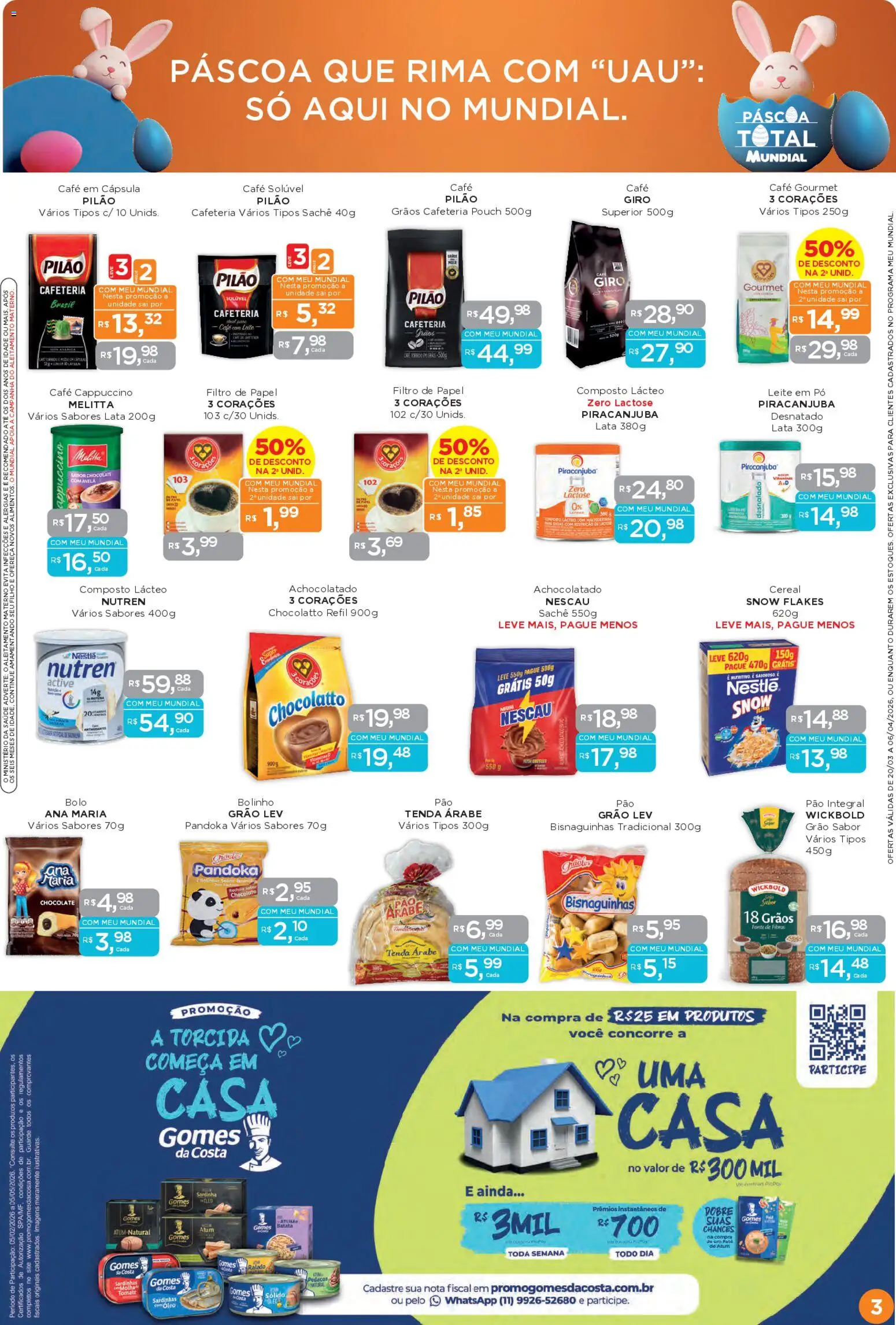 Mundial Folheto - válido de 20.03.2026 | Página: 3 | Produtos: Café, Sal, Sardinha, Café solúvel