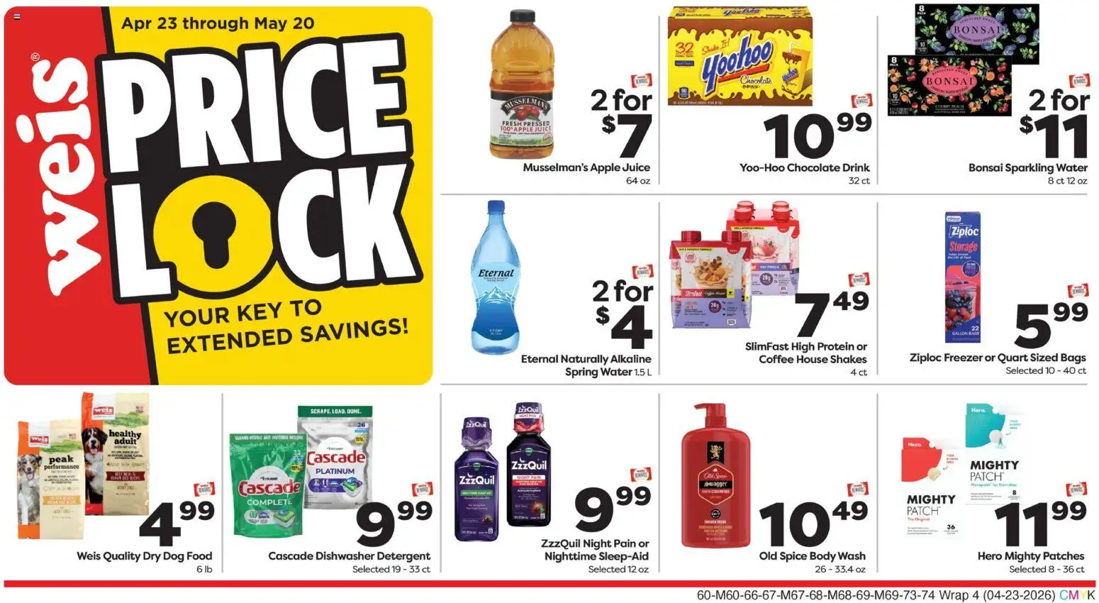 Weis Weekly Circular - PA - valid from 23.04.2026 | Page: 3 | Products: Chocolate, Detergent, Body Wash, Water