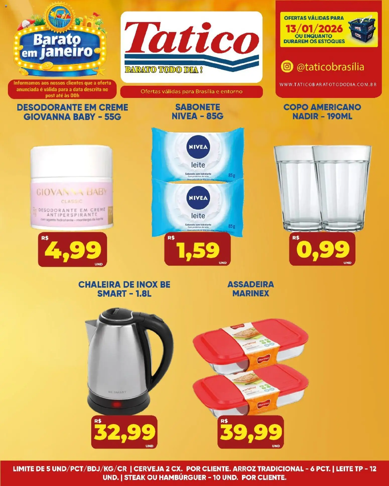 Tatico Folheto - válido de 14.01.2026 | Página: 27 | Produtos: Chaleira, Desodorante, Arroz, Creme