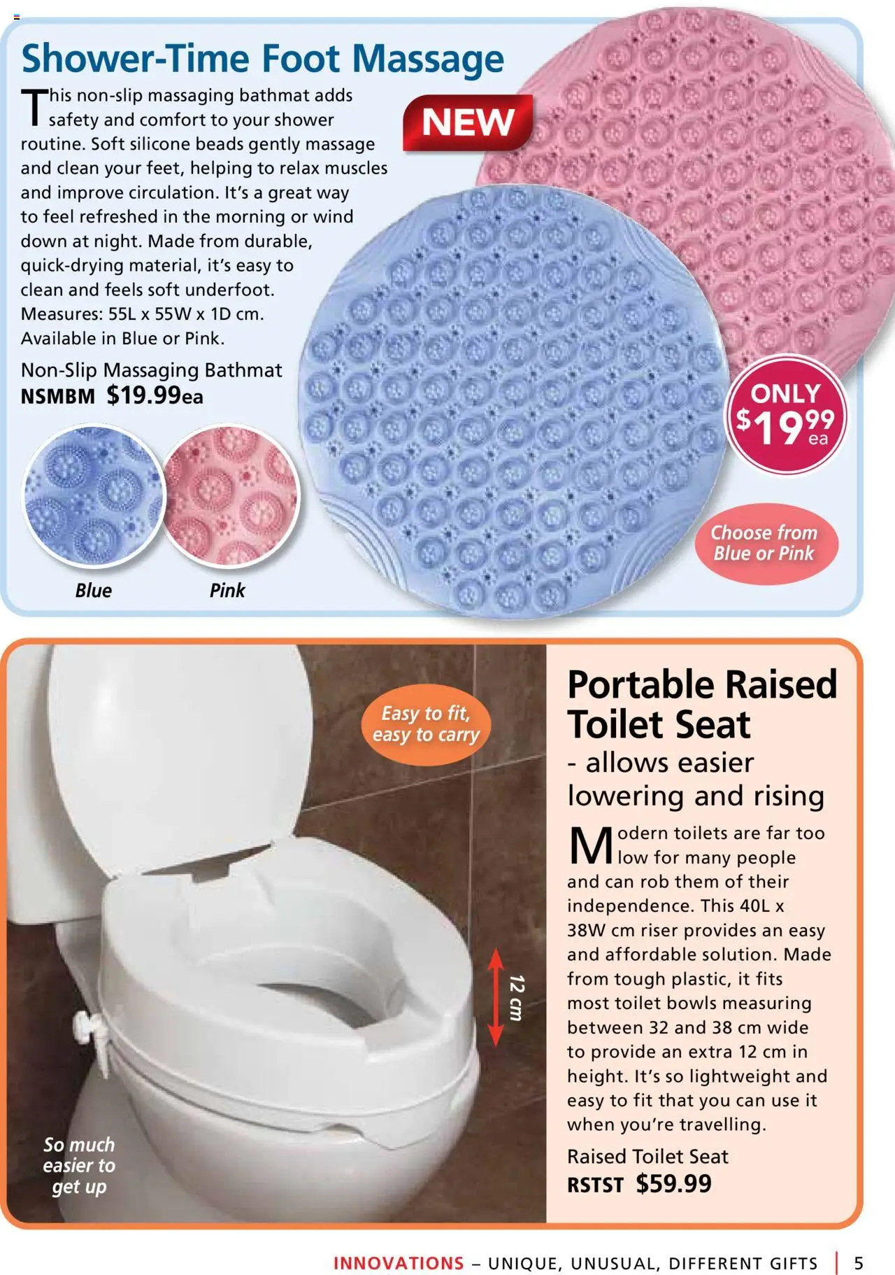 Innovations catalogue - valid from 24.09.2025 | Page: 5 | Products: Toilet, Shower, Portable, Bathmat