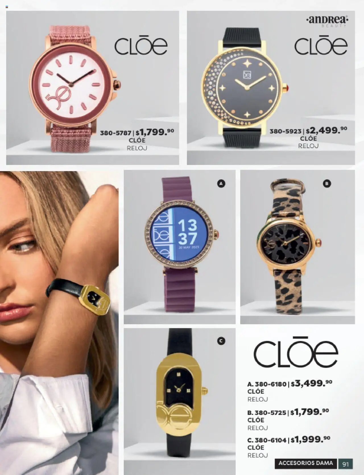 Nuevas ofertas de Andrea válidas en toda la República Mexicana desde el 24.08.2025. ¡Encuentra las mejores ofertas en Andrea - Catálogo Beauty Campaña 5! | Página: 91 | Productos: Reloj