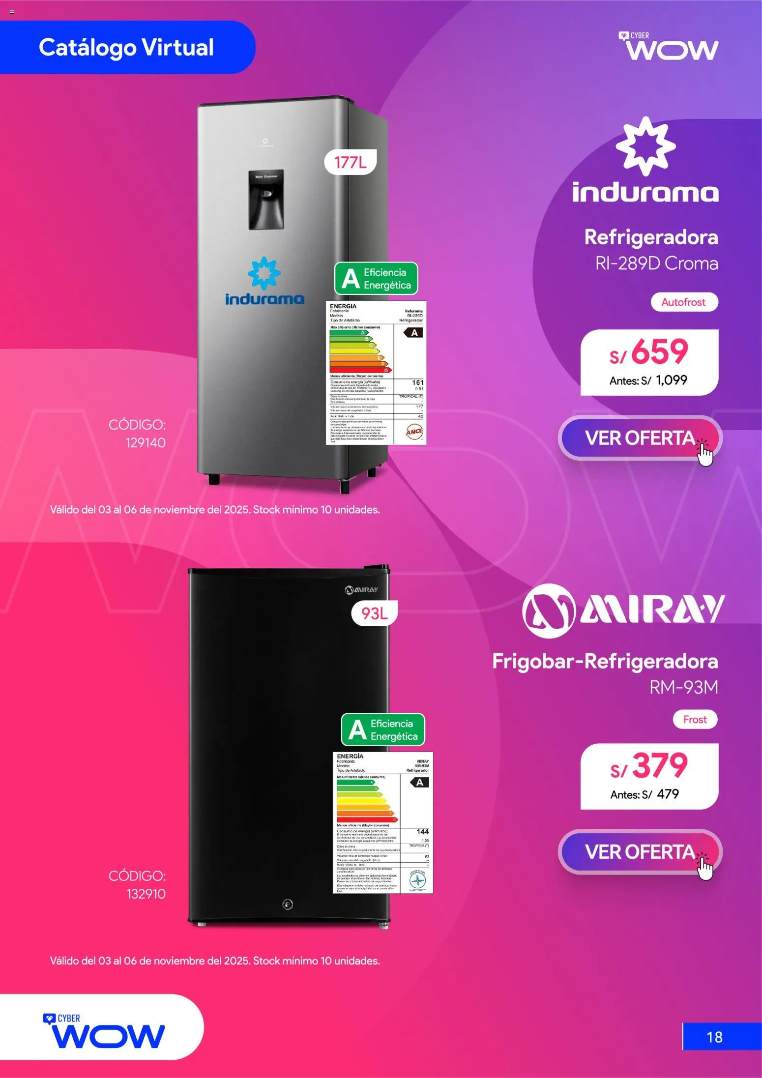 Catálogo Hiraoka válido desde 03.11.2025 | Página: 19 | Productos: Refrigerador
