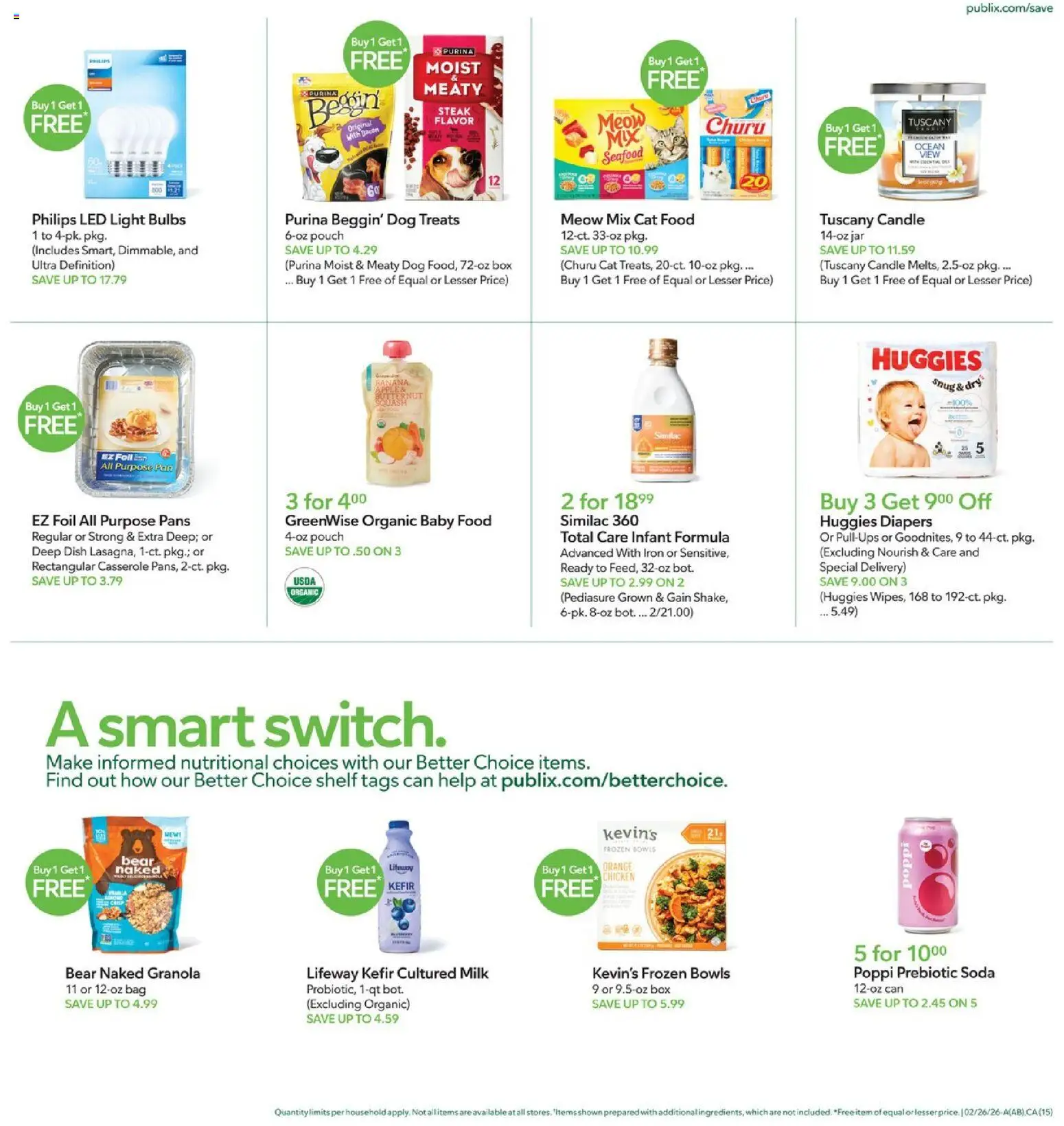 Publix Weekly Ad - valid from 25.02.2026 | Page: 15 | Products: Shelf, Pan, Cat Food, Iron