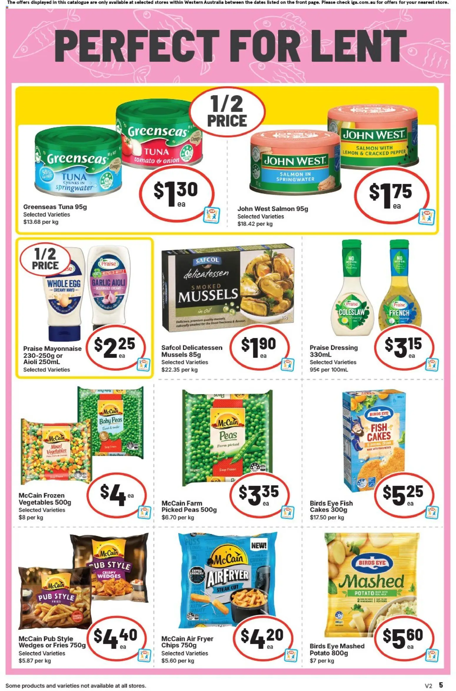 IGA catalogue - valid from 11.03.2026 | Page: 5 | Products: Fish, Mayonnaise, Pepper, Lemon