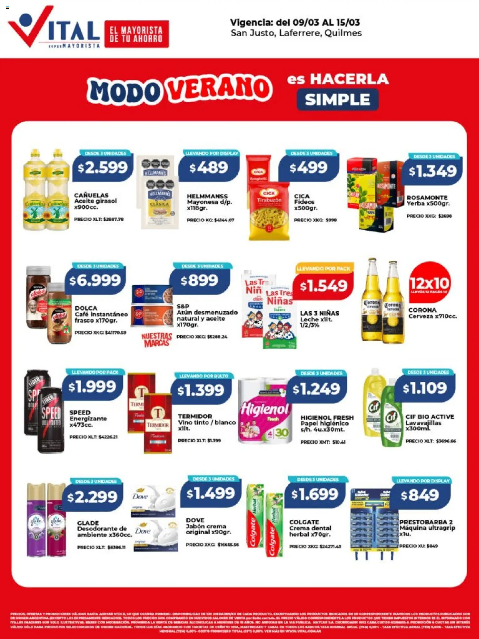 Vital - Ofertas - Laferrere  │ válido desde el 09.03.2026 | Página: 1 | Productos: Atún, Jabón, Desodorante, Vino