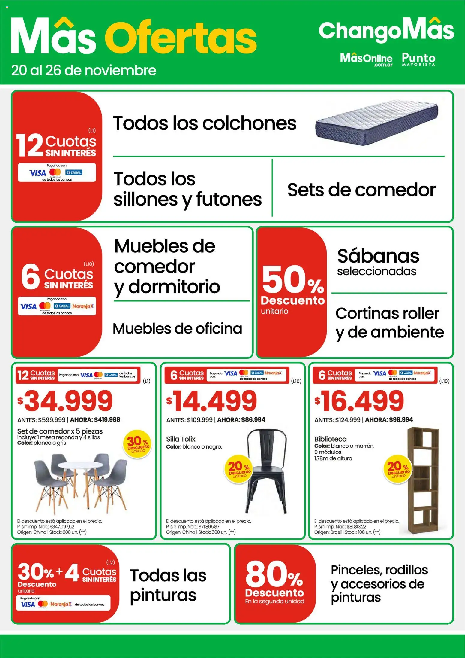 Changomas ofertas │ válido desde el 20.11.2025 | Página: 13 | Productos: Sabanas, Cortinas, Mesa, Biblioteca