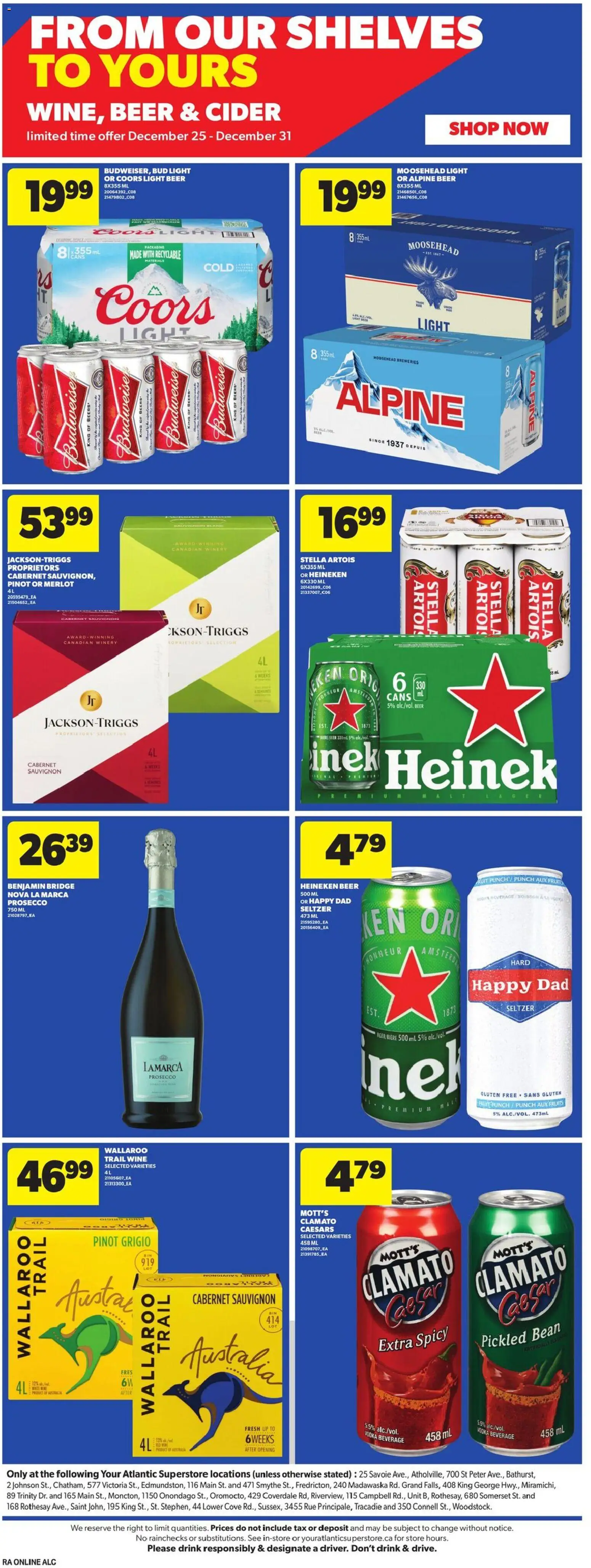 Atlantic Superstore flyer valid from 25.12.2025 | Page: 10 | Products: Vodka, Wine, Beer