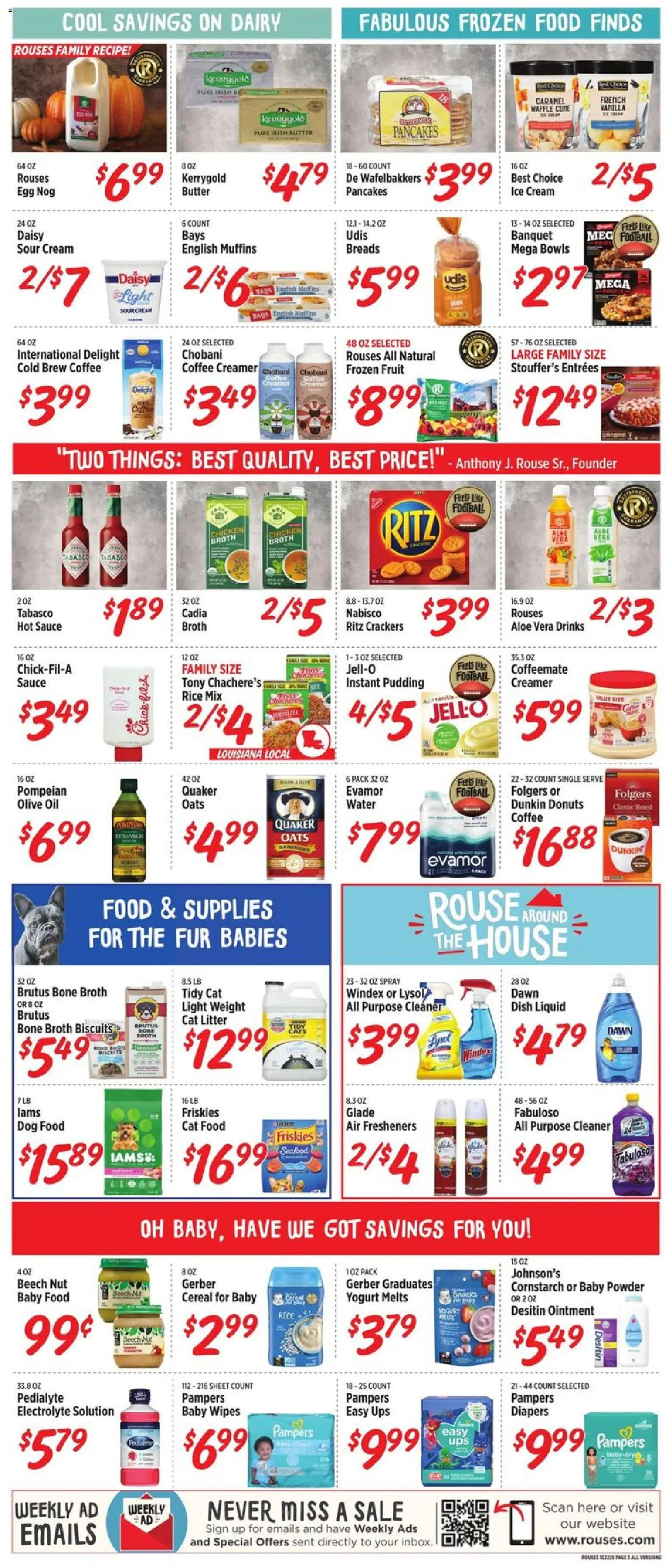 Rouses Weekly Ad - valid from 22.10.2025 | Page: 7 | Products: Coffee, Sour cream, Water, Sheet