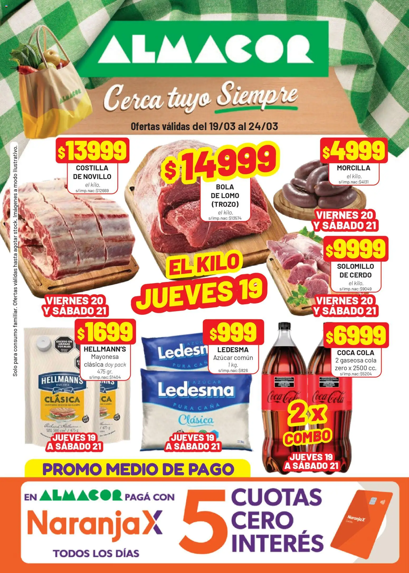 Almacor catálogo │ válido desde el 19.03.2026 | Página: 1 | Productos: Azucar, Mayonesa, Gaseosa, Morcilla