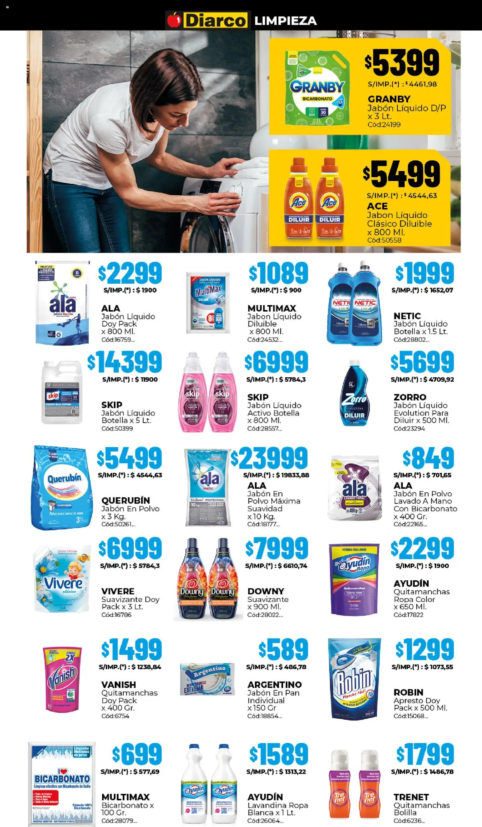 Diarco ofertas │ válido desde el 10.11.2025 | Página: 20 | Productos: Lavandina, Jabón en polvo, Quitamanchas, Limpiador