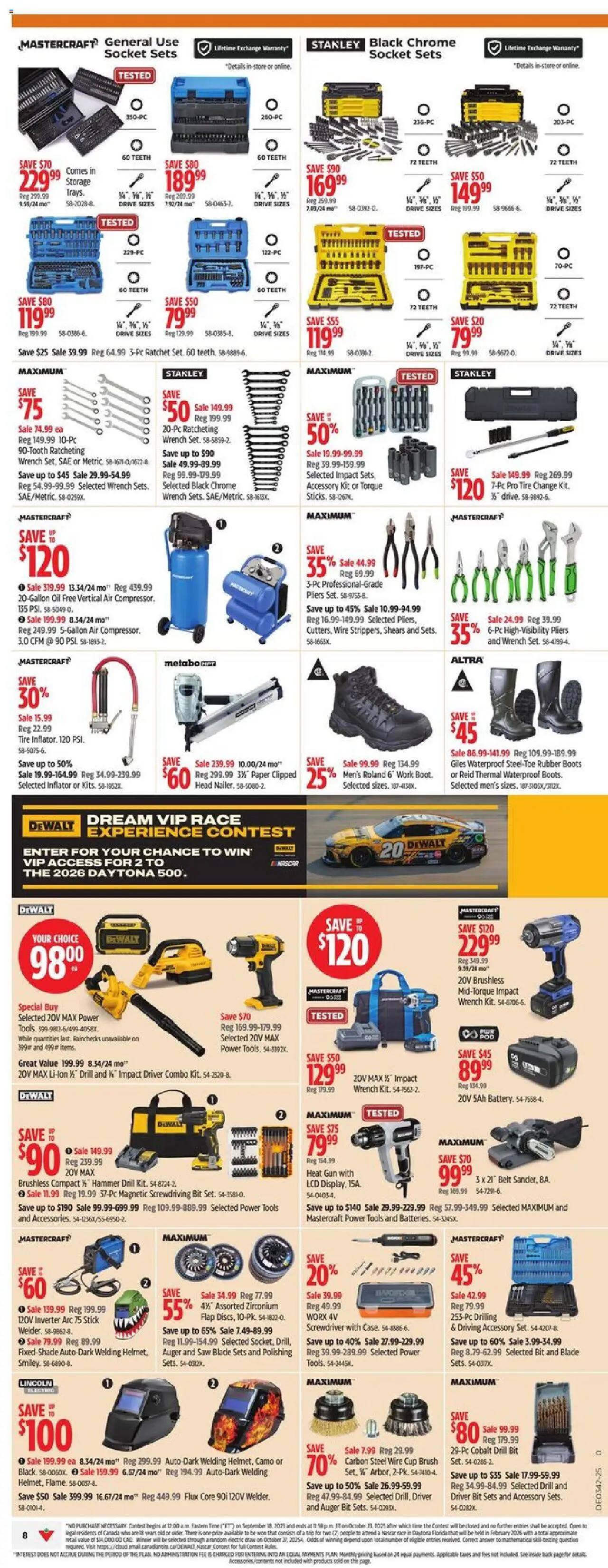 Canadian Tire flyer valid from 10.10.2025 | Page: 10 | Products: Boots, Belt, Brush, Oil