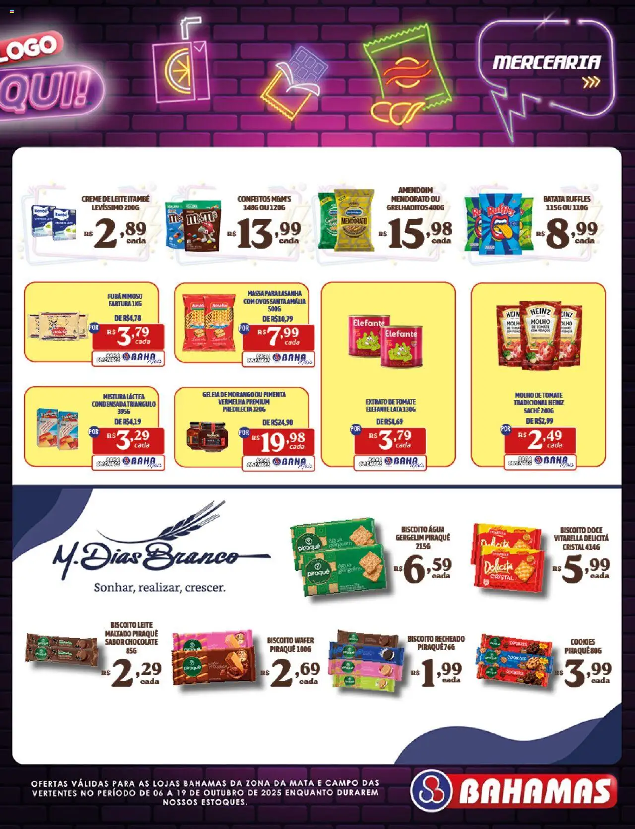 Bahamas Supermercados Folheto - válido de 06.10.2025 | Página: 3 | Produtos: Amendoim, Ovos, Batata, Biscoito recheado