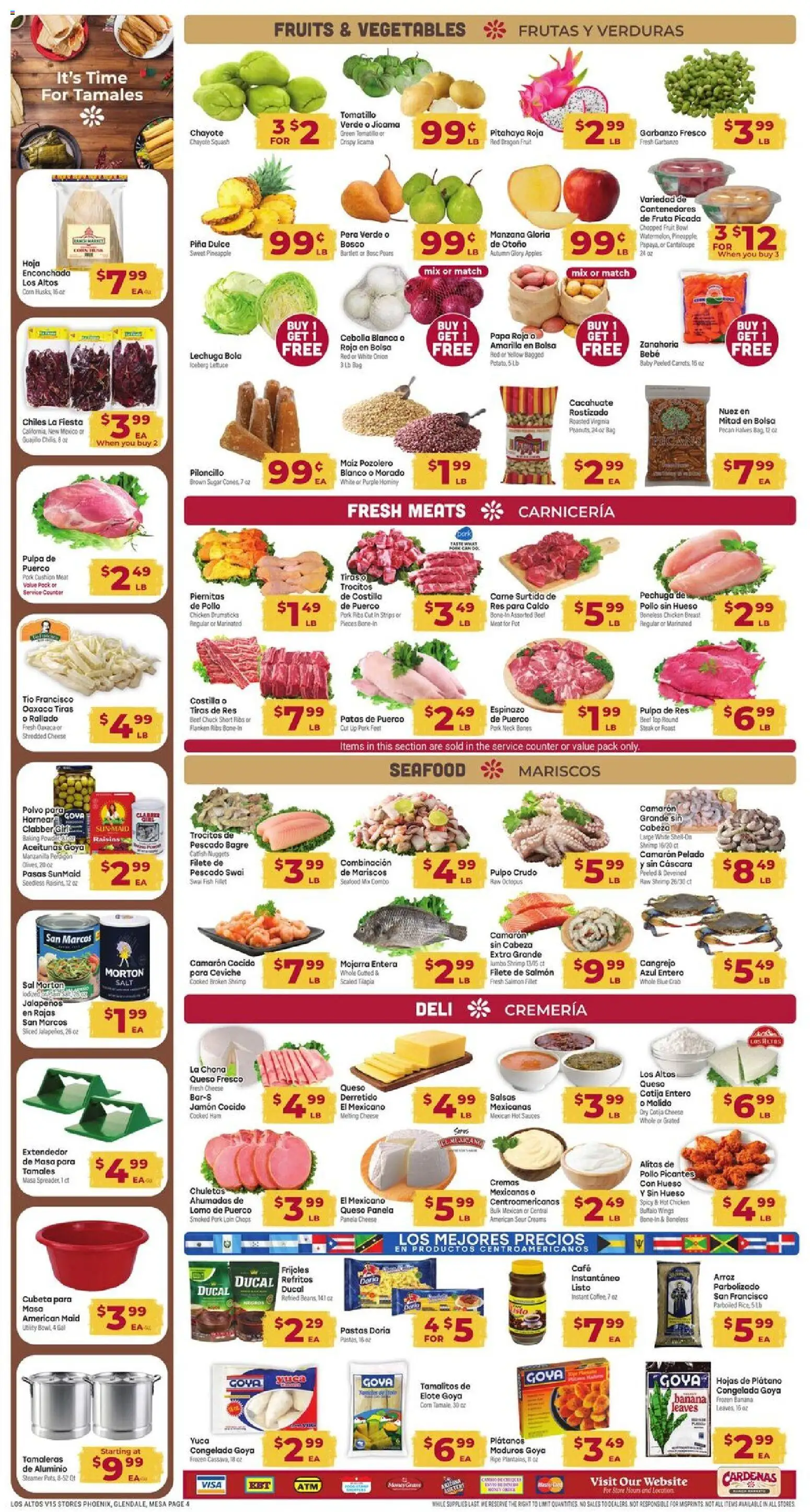 Cardenas Weekly Ad - AZ - valid from 26.12.2025 | Page: 4 | Products: Lettuce, Cheese, Ham, Onion