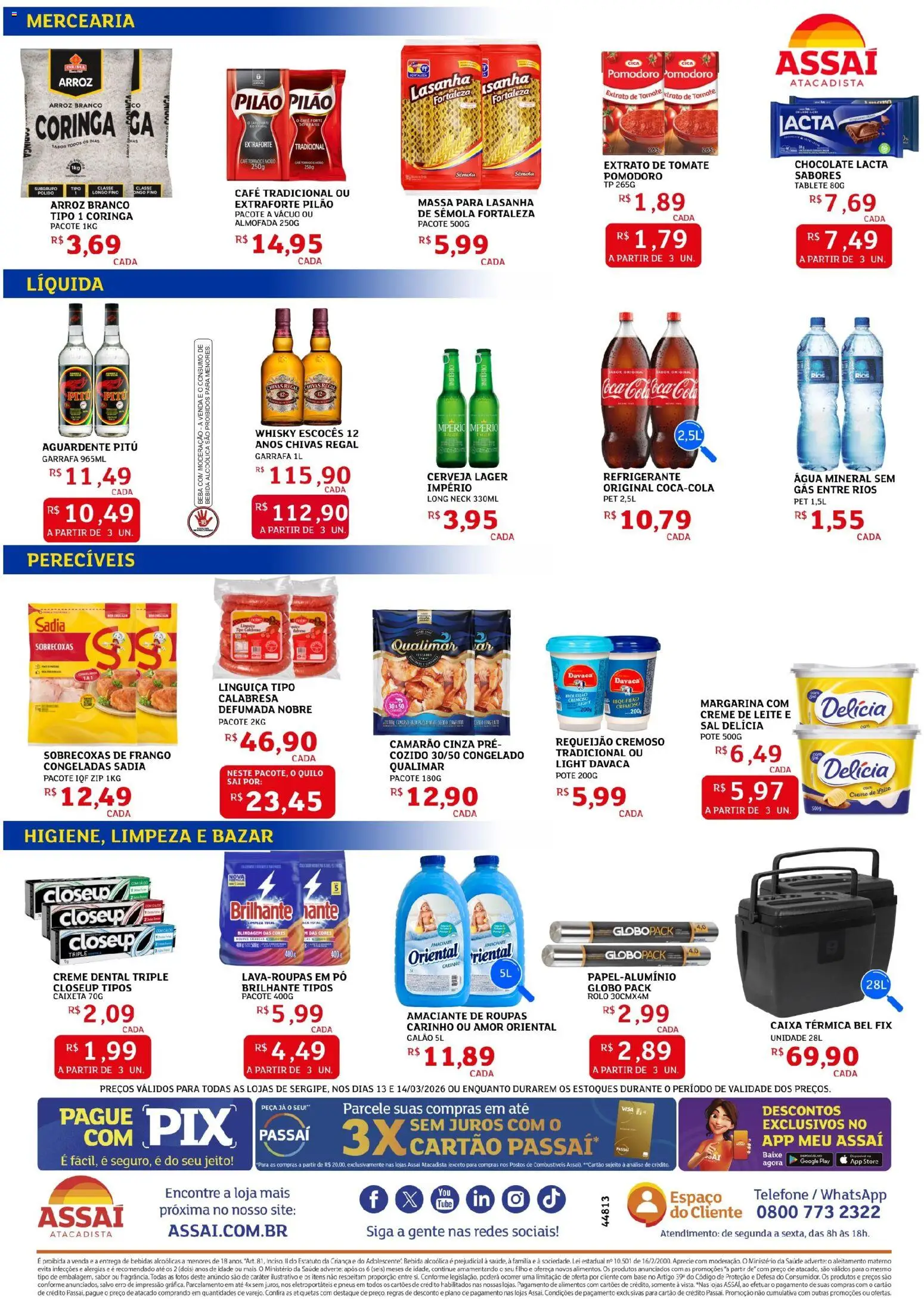Assaí Atacadista Folheto - válido de 13.03.2026 | Página: 2 | Produtos: Caixa térmica, Pó, Rolo, Cerveja