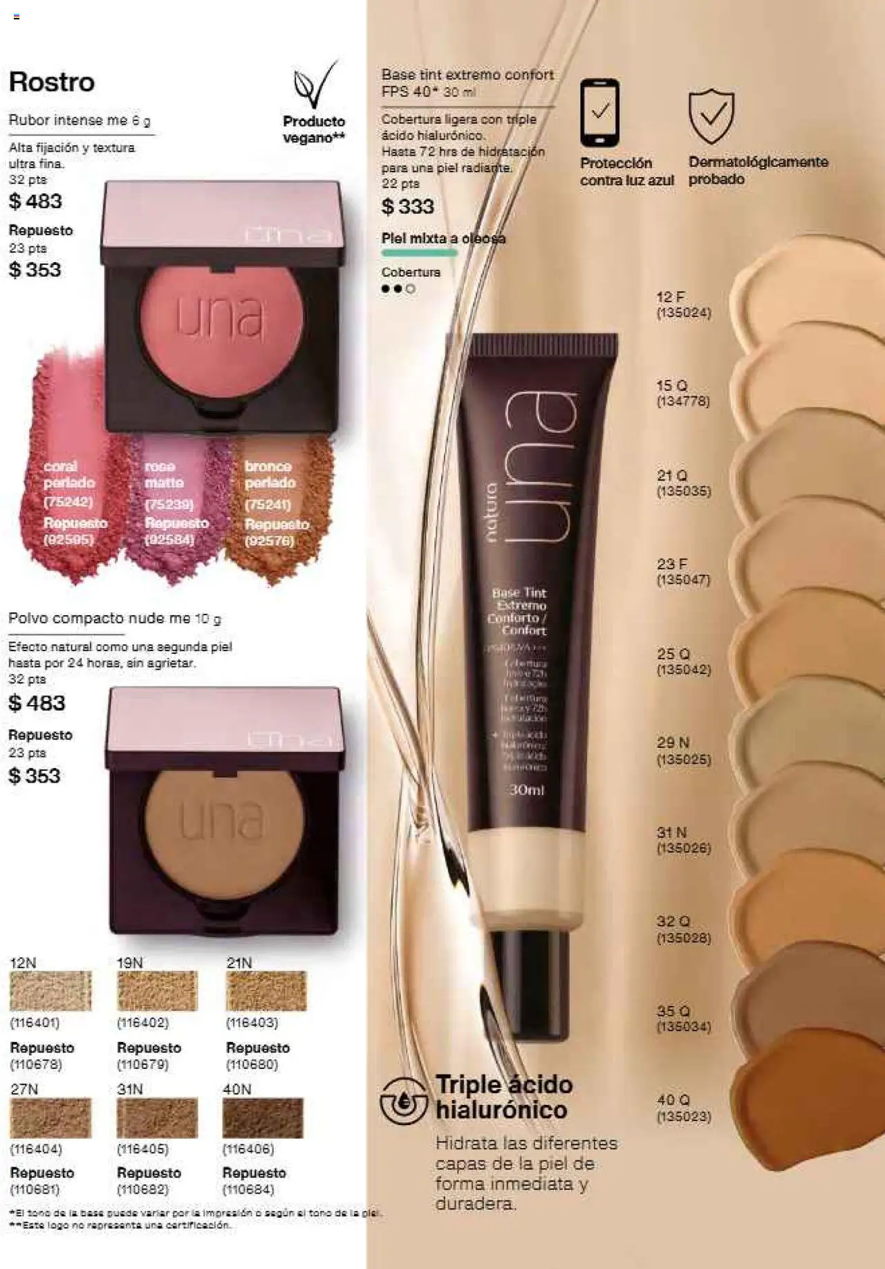 Nuevas ofertas de Natura válidas en toda la República Mexicana desde el 22.11.2025. ¡Encuentra las mejores ofertas en Natura campaña 17 2025! | Página: 86 | Productos: Polvo compacto, Polvo, Rubor