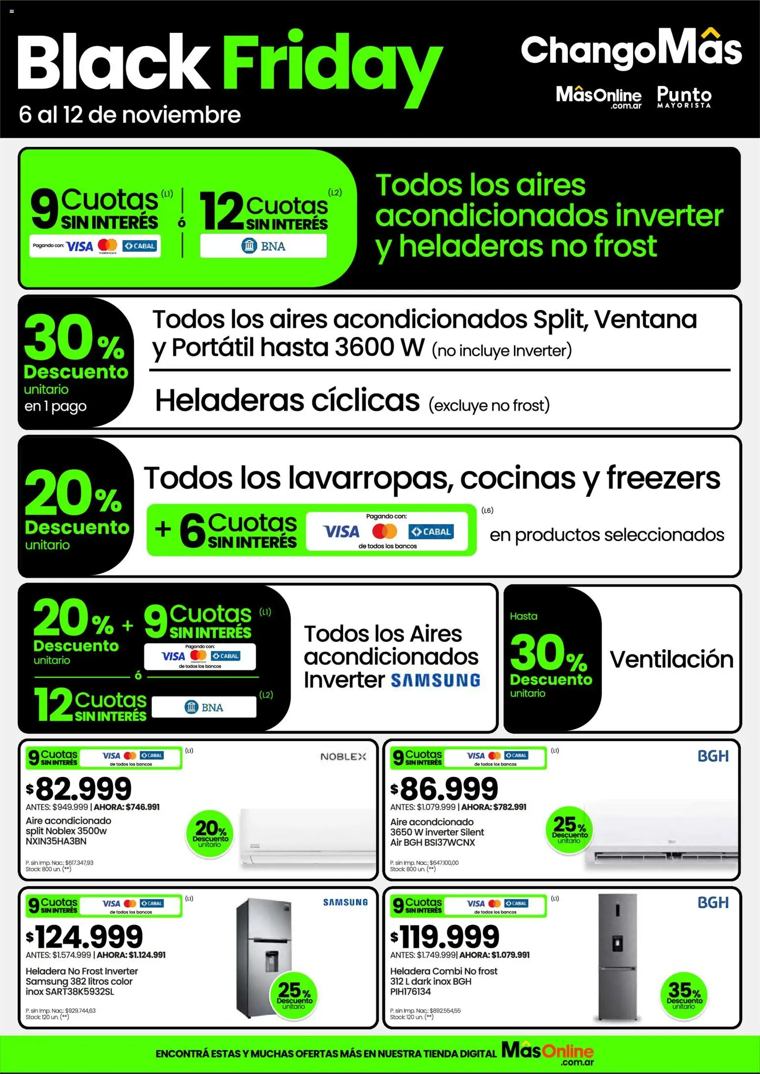 Changomas Black Friday │ válido desde el 06.11.2025 | Página: 3 | Productos: Aire acondicionado, Heladera