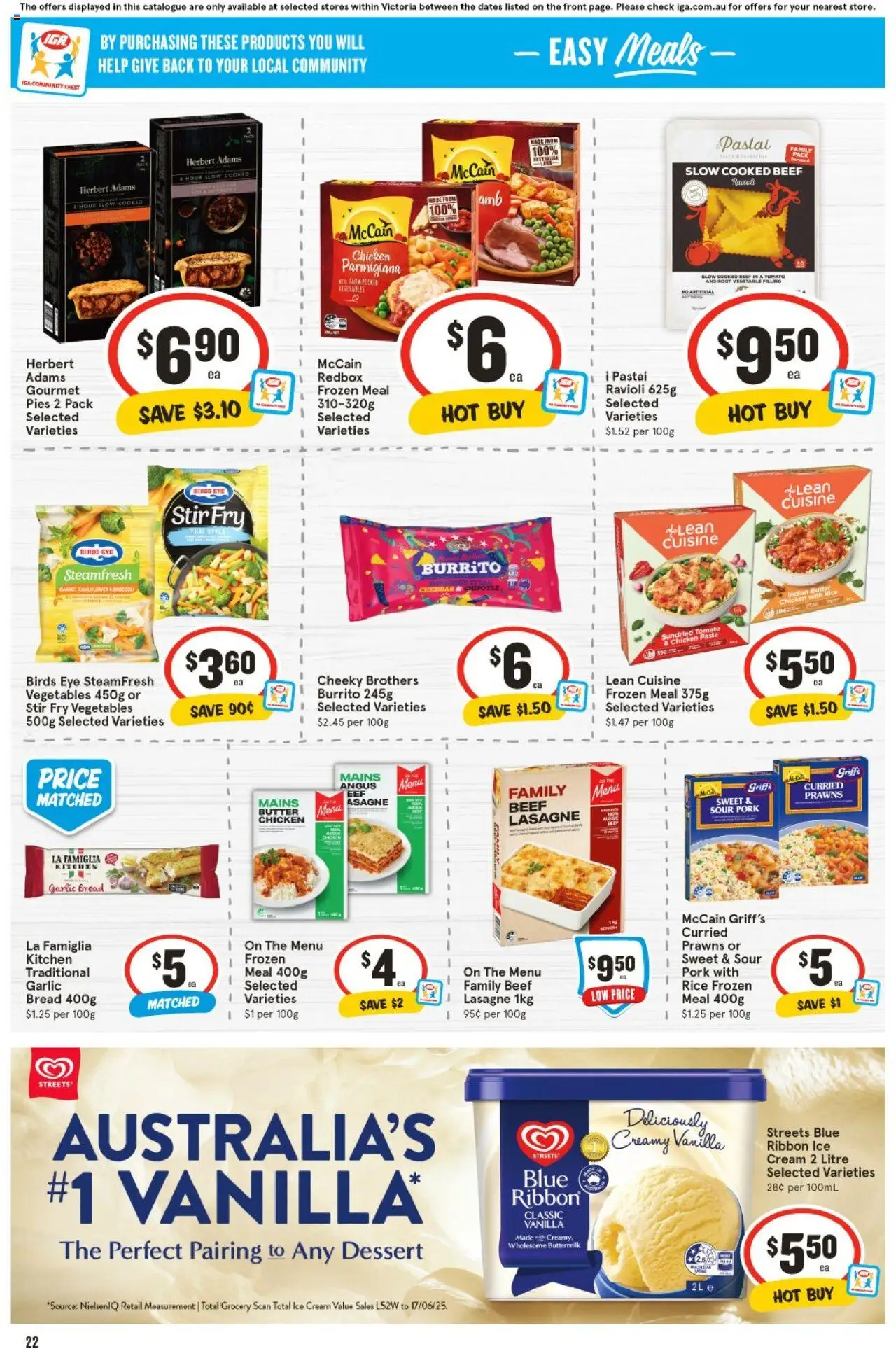 IGA catalogue - valid from 06.08.2025 | Page: 19 | Products: Butter, Prawns, Vegetables, Pies
