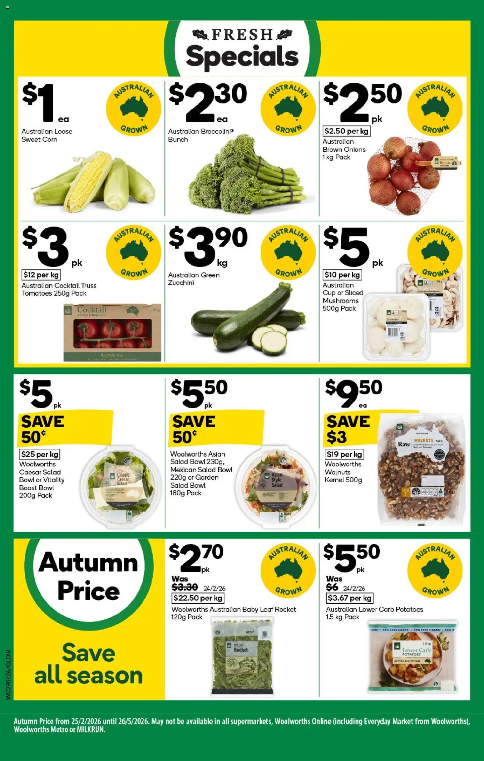 Woolworths catalogue - valid from 29.04.2026 | Page: 18 | Products: Tomatoes, Mushrooms, Salad, Onions