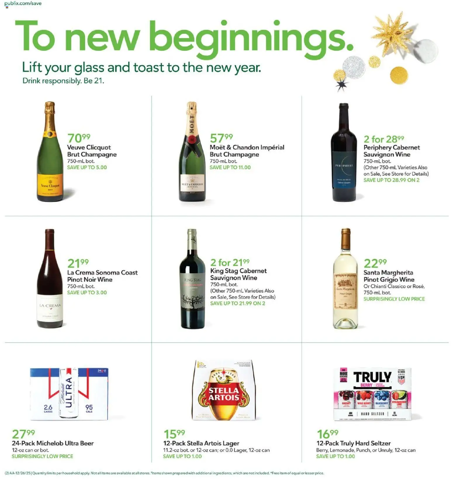 Publix Weekly Ad - valid from 26.12.2025 | Page: 2 | Products: Wine, Beer