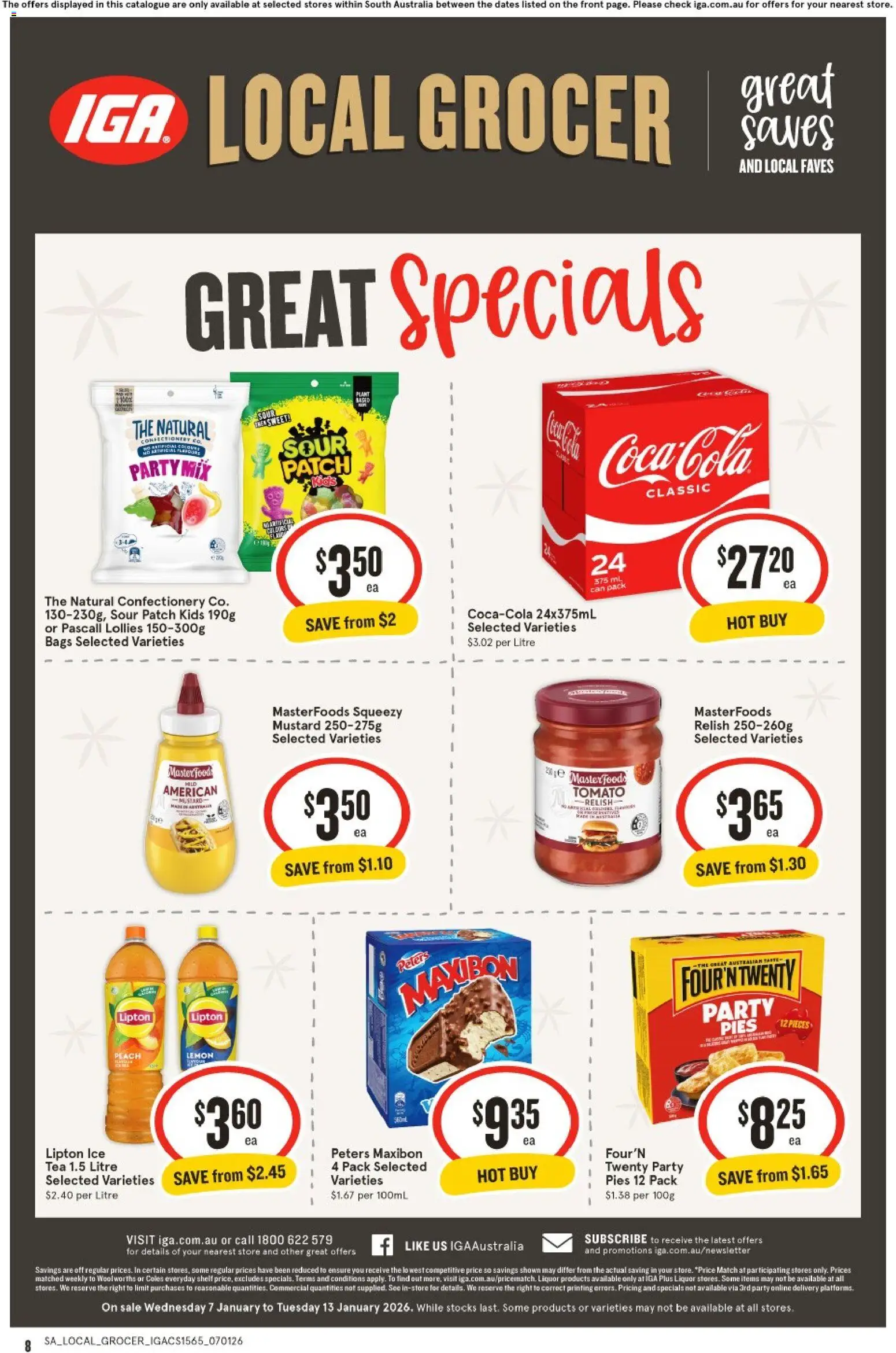 IGA catalogue - valid from 07.01.2026 | Page: 8 | Products: Crackers, Fish, Mango, Freezer