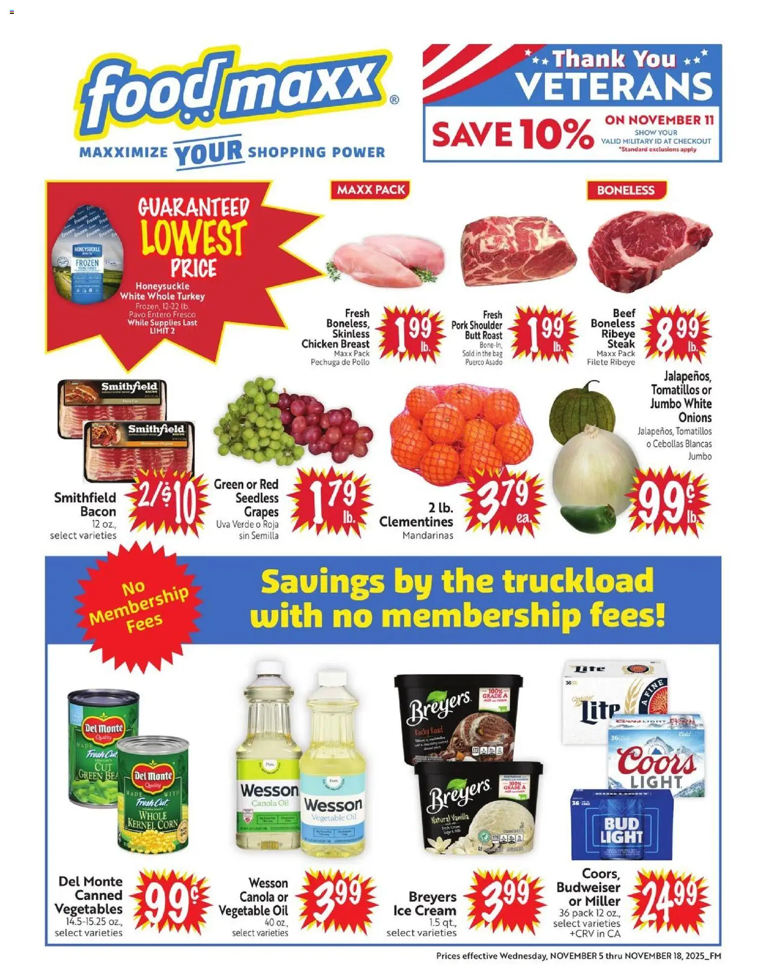FoodMaxx Weekly Ad - NV - valid from 05.11.2025 | Page: 1 | Products: Corn, Oil, Grapes, Bag