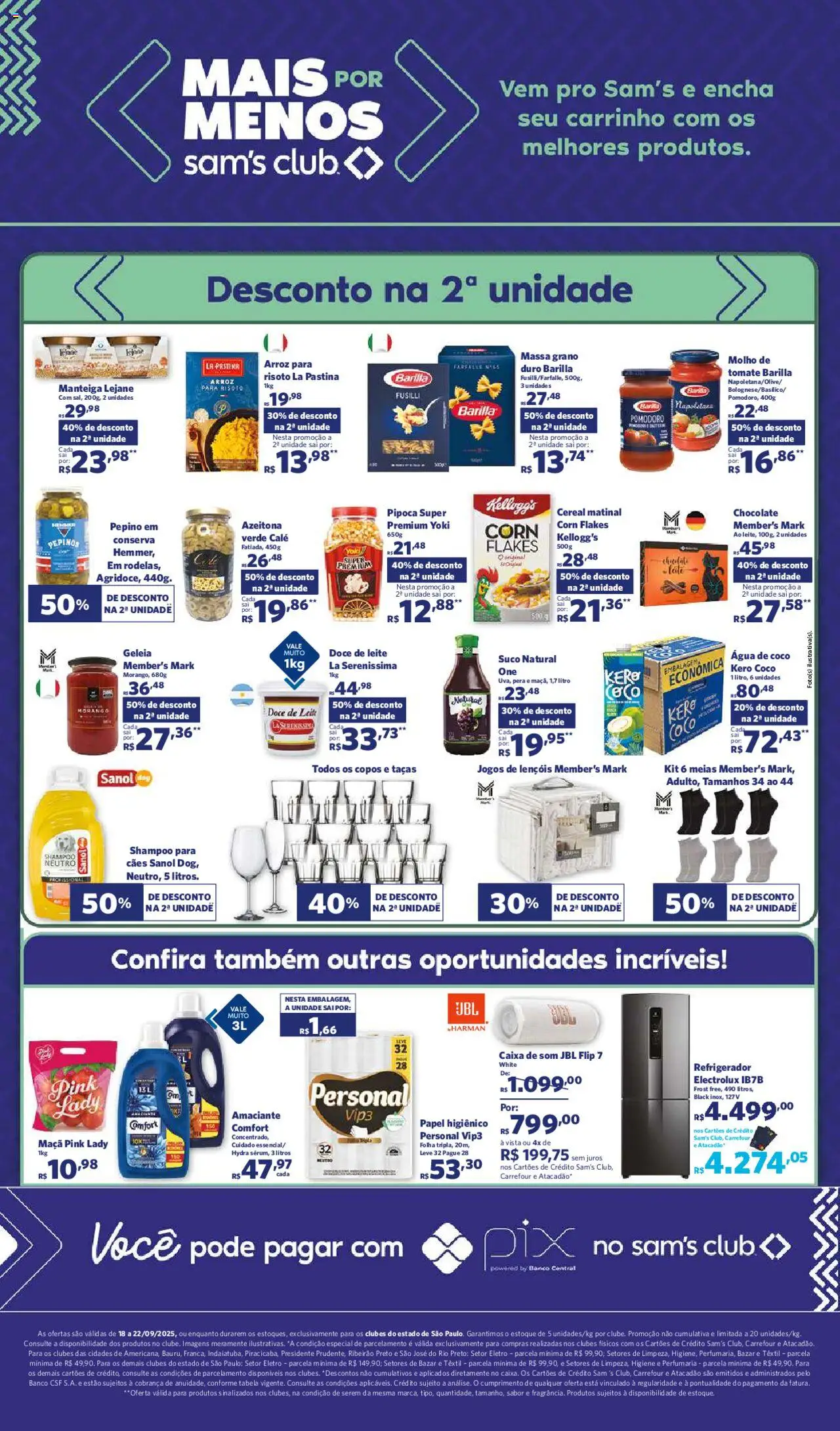 Sam's Club Folheto - válido de 18.09.2025 | Página: 3 | Produtos: Coco, Taças, Massa, Meias