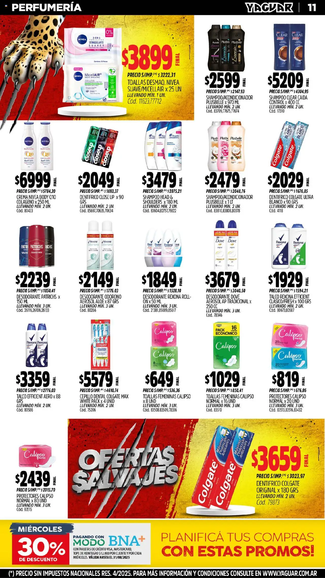 Yaguar - Chaco │ válido desde el 04.08.2025 | Página: 10 | Productos: Toallas, Shampoo, Brillo, Desodorante