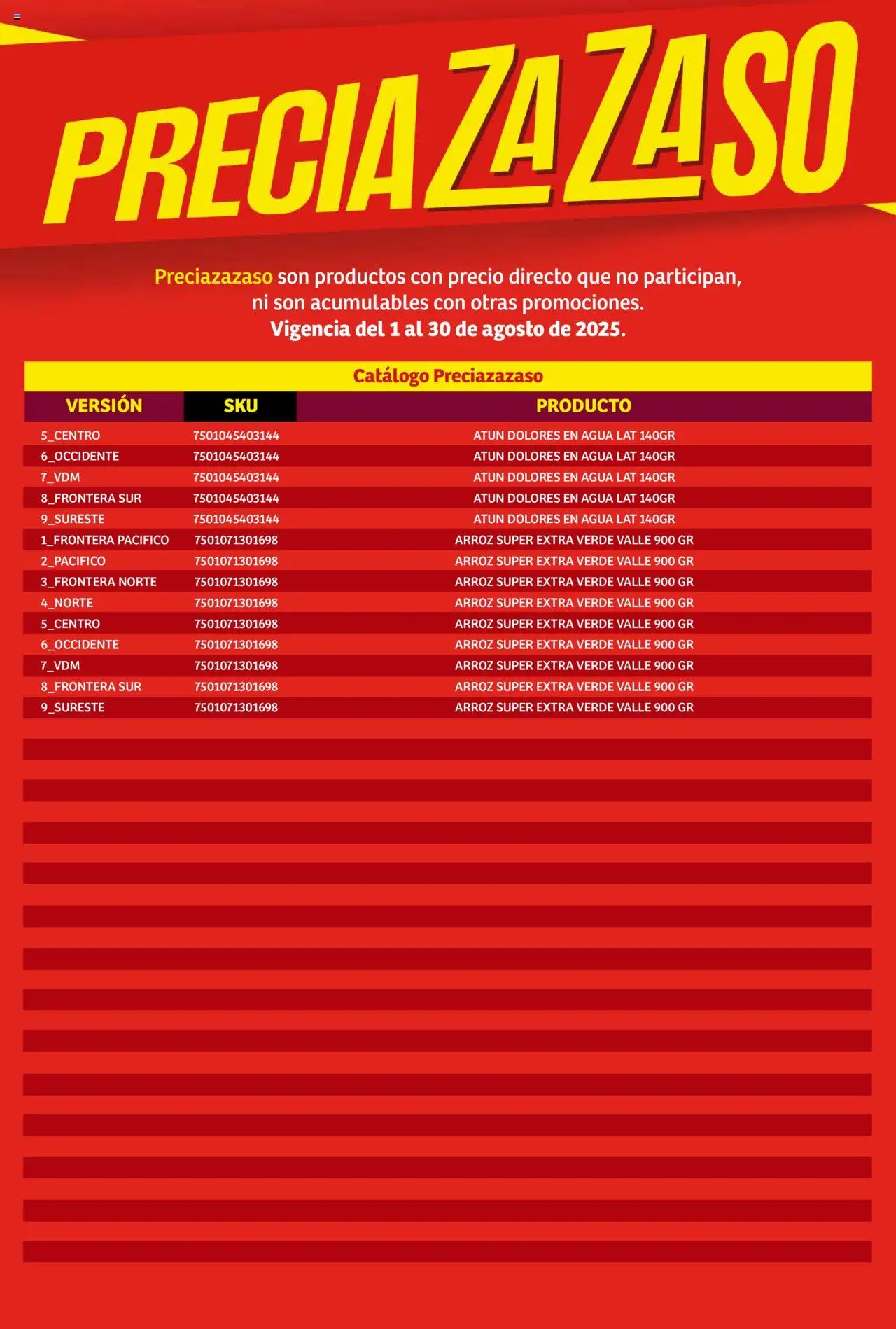 Nuevas ofertas de Soriana válidas en toda la República Mexicana desde el 01.08.2025. ¡Encuentra las mejores ofertas en Soriana - Catálogo Preciazazaso Mercado Nacional! | Página: 247 | Productos: Atún, Agua, Arroz