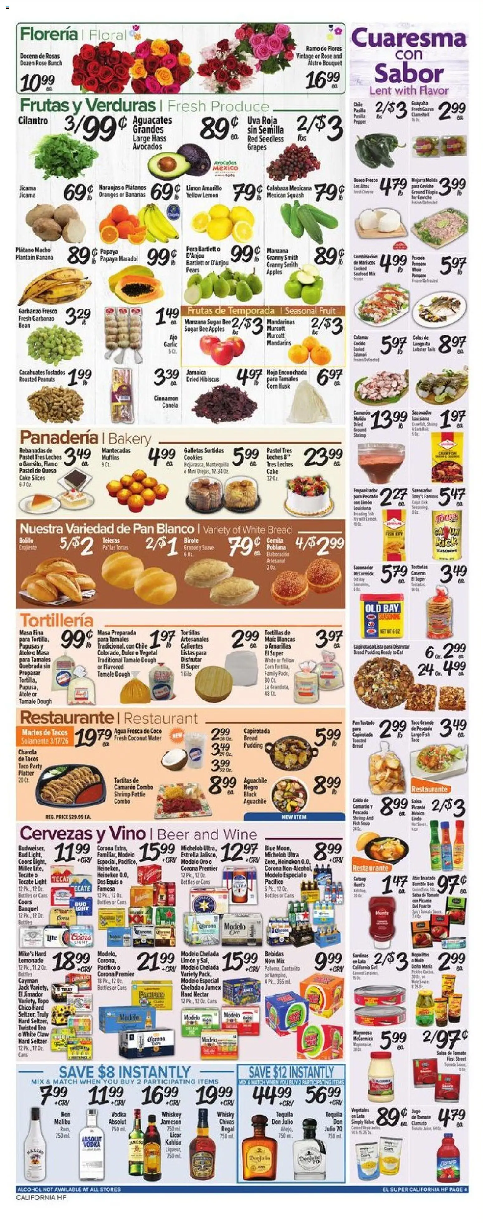 El Super Weekly Ad - valid from 11.03.2026 | Page: 4 | Products: Bakery, Corn, Fish, Cookies