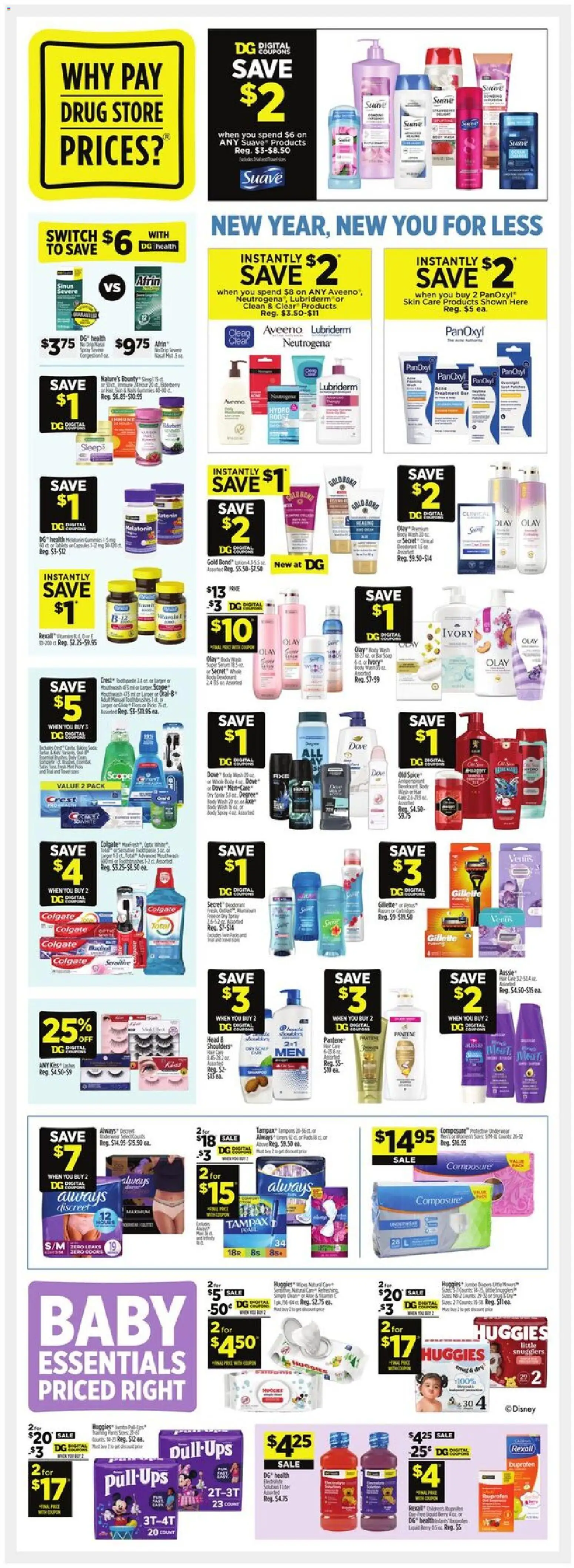 Dollar General Weekly Ad - valid from 04.01.2026 | Page: 12 | Products: Melatonin, Deodorant, Tampons, Switch