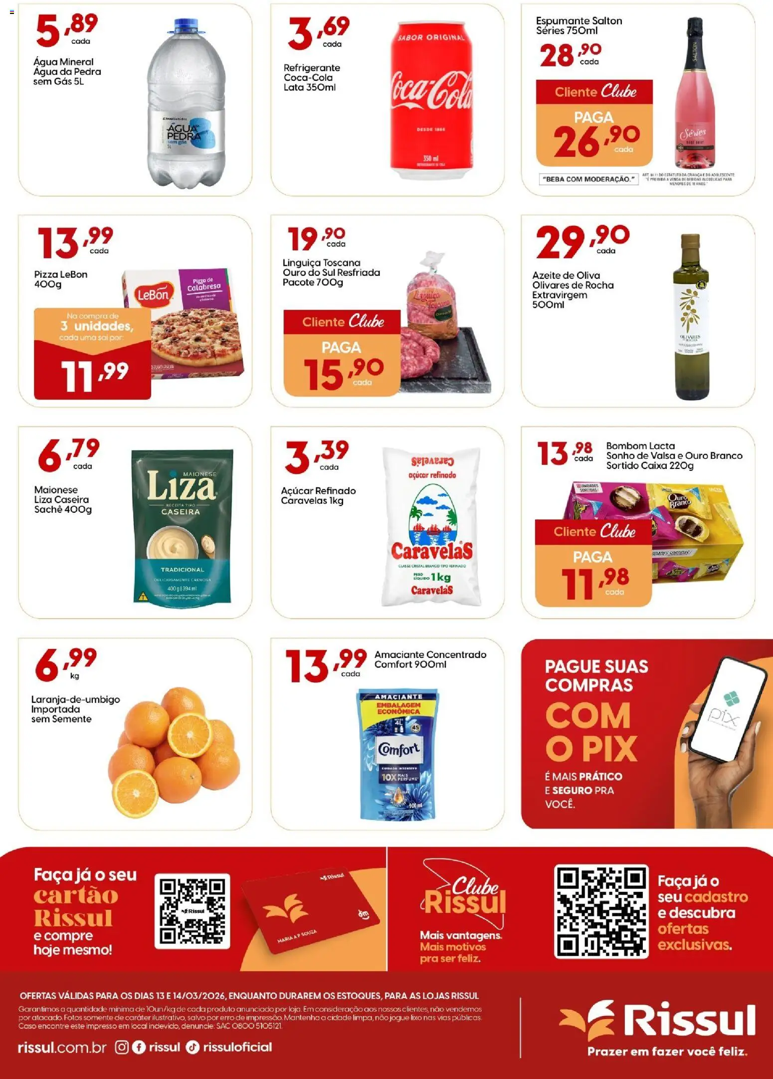 Rissul Folheto - válido de 13.03.2026 | Página: 2 | Produtos: Espumante, Pizza, Açúcar, Maionese