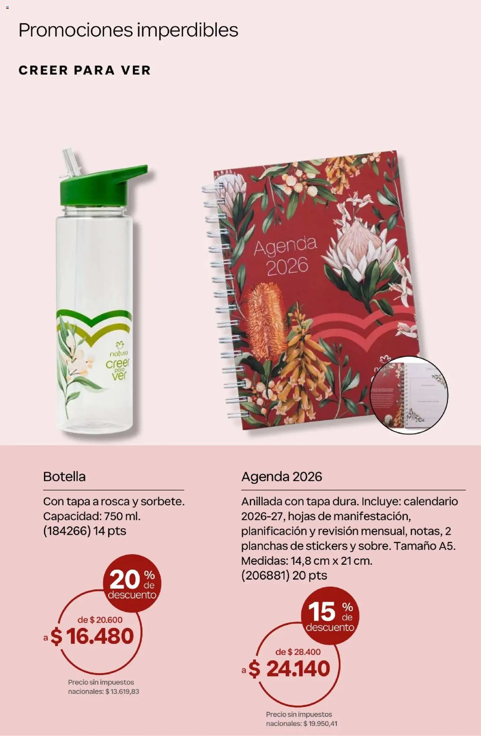 Natura Catálogo Ciclo 4/2026 │ válido desde el 01.04.2026 | Página: 66 | Productos: Botella, Agenda