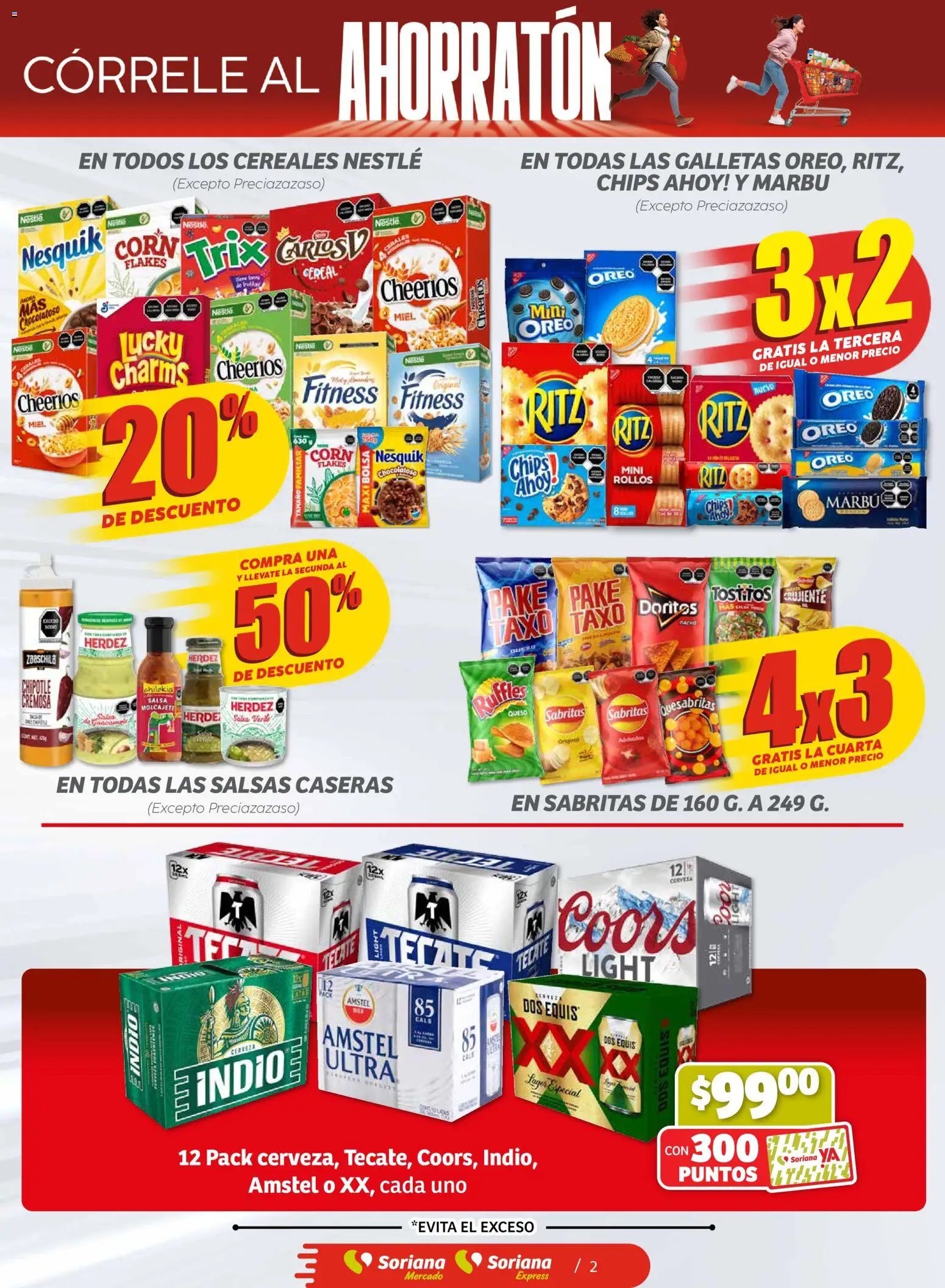 Nuevas ofertas de Soriana válidas en toda la República Mexicana desde el 14.11.2025. ¡Encuentra las mejores ofertas en Soriana - Ahorratón Mercado: BCS, Son y Sin! | Página: 2 | Productos: Bolsa, Cerveza, Cereales, Galletas