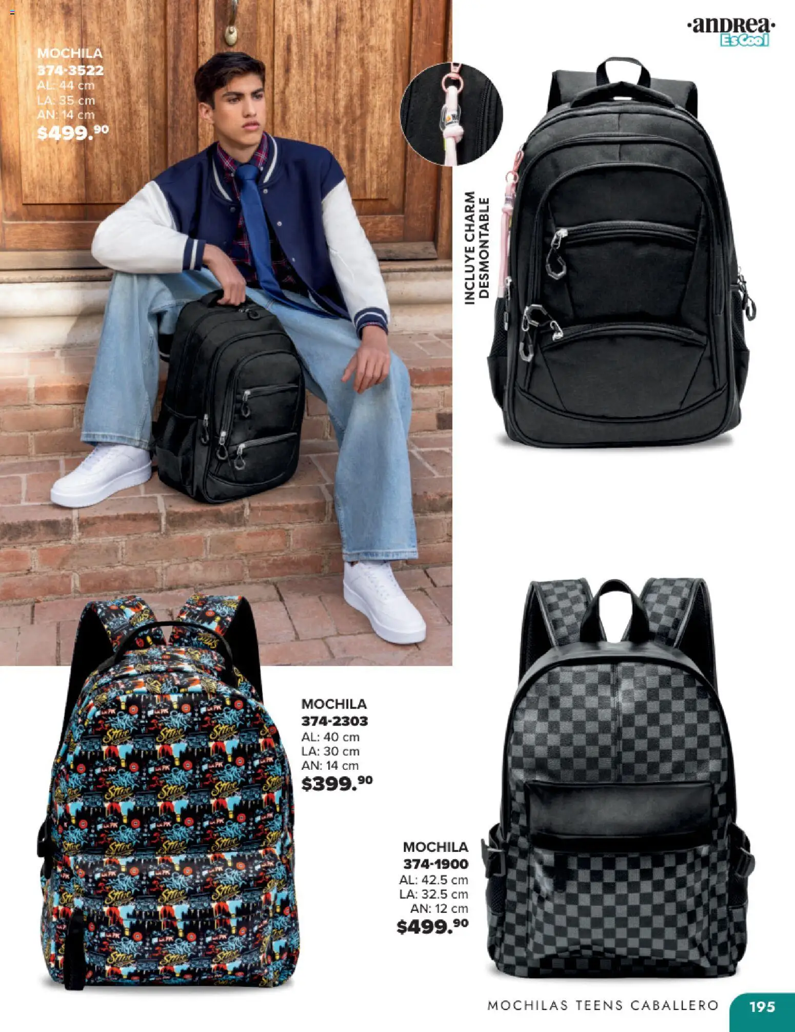 Nuevas ofertas de Andrea válidas en toda la República Mexicana desde el 25.05.2025. ¡Encuentra las mejores ofertas en Andrea catálogo Colegial ! | Página: 195 | Productos: Mochila