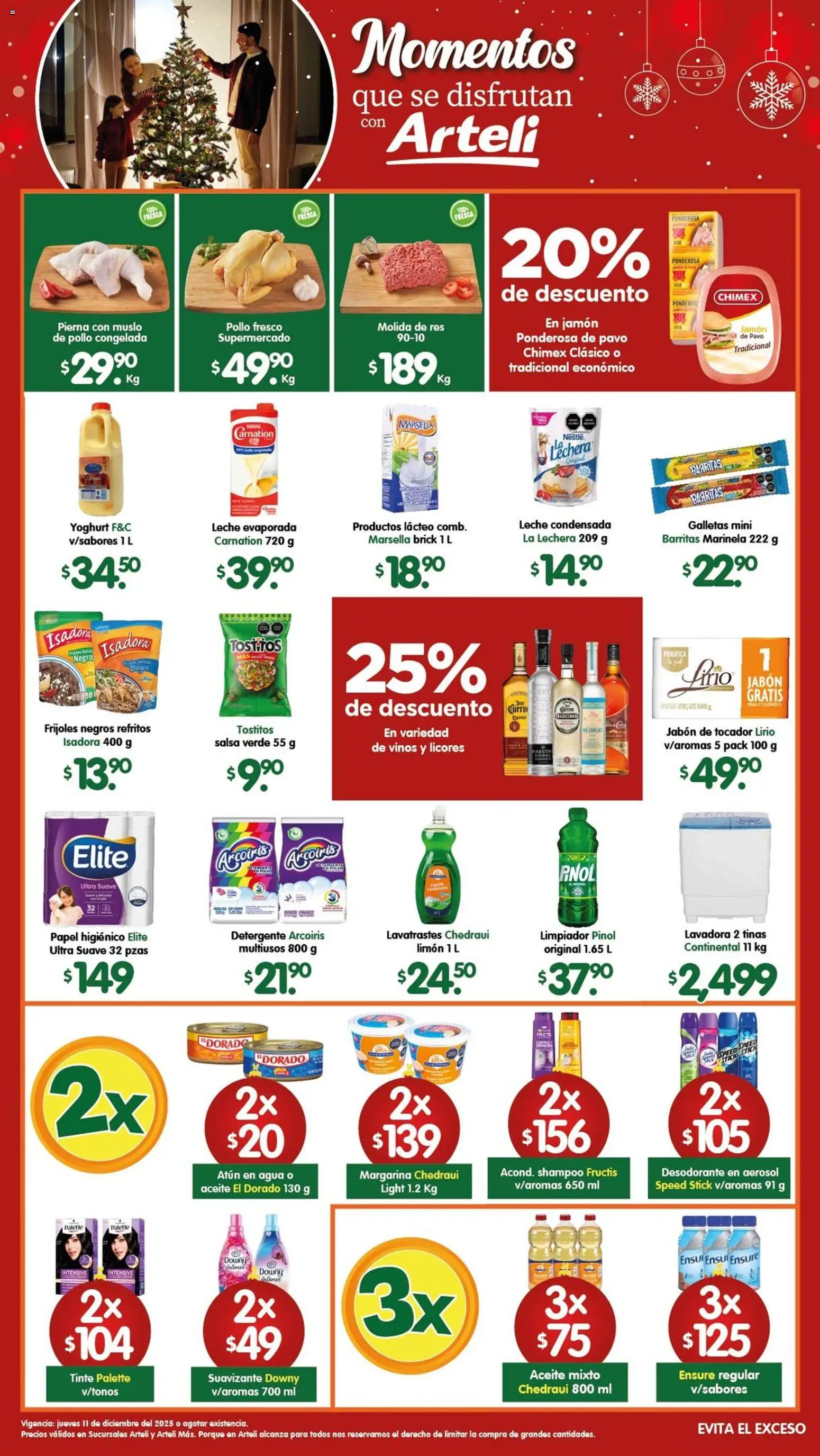 Nuevas ofertas de Arteli válidas en toda la República Mexicana desde el 11.12.2025. ¡Encuentra las mejores ofertas en Arteli folleto! | Página: 1 | Productos: Limón, Res, Limpiador, Papel higiénico