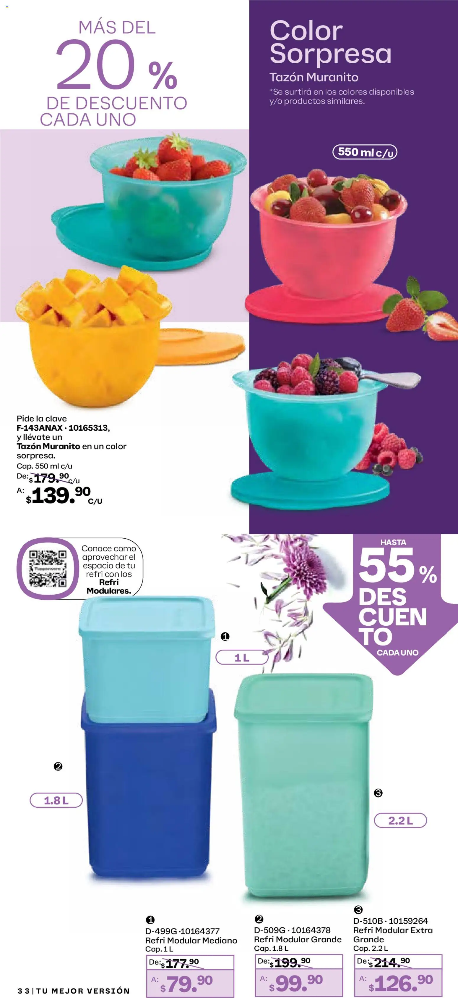 Nuevas ofertas de Tupperware válidas en toda la República Mexicana desde el 29.12.2025. ¡Encuentra las mejores ofertas en Tupperware catálogo! | Página: 33 | Productos: Modular