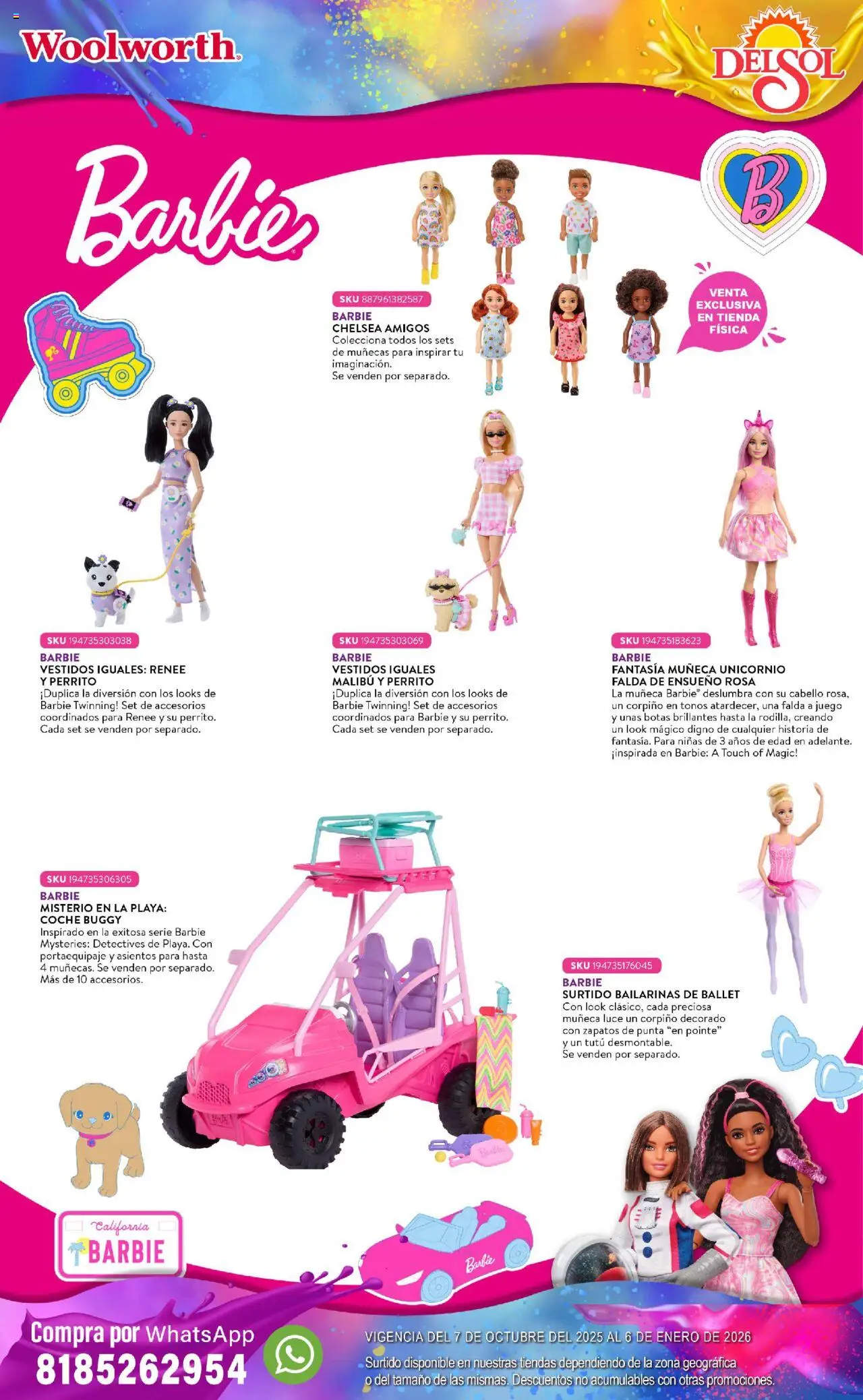 Nuevas ofertas de Del Sol y Woolworth válidas en toda la República Mexicana desde el 07.10.2025. ¡Encuentra las mejores ofertas en Del Sol y Woolworth - Catálogo Castillo Del Juguete! | Página: 38 | Productos: Zapatos, Juego, Corpiño, Falda