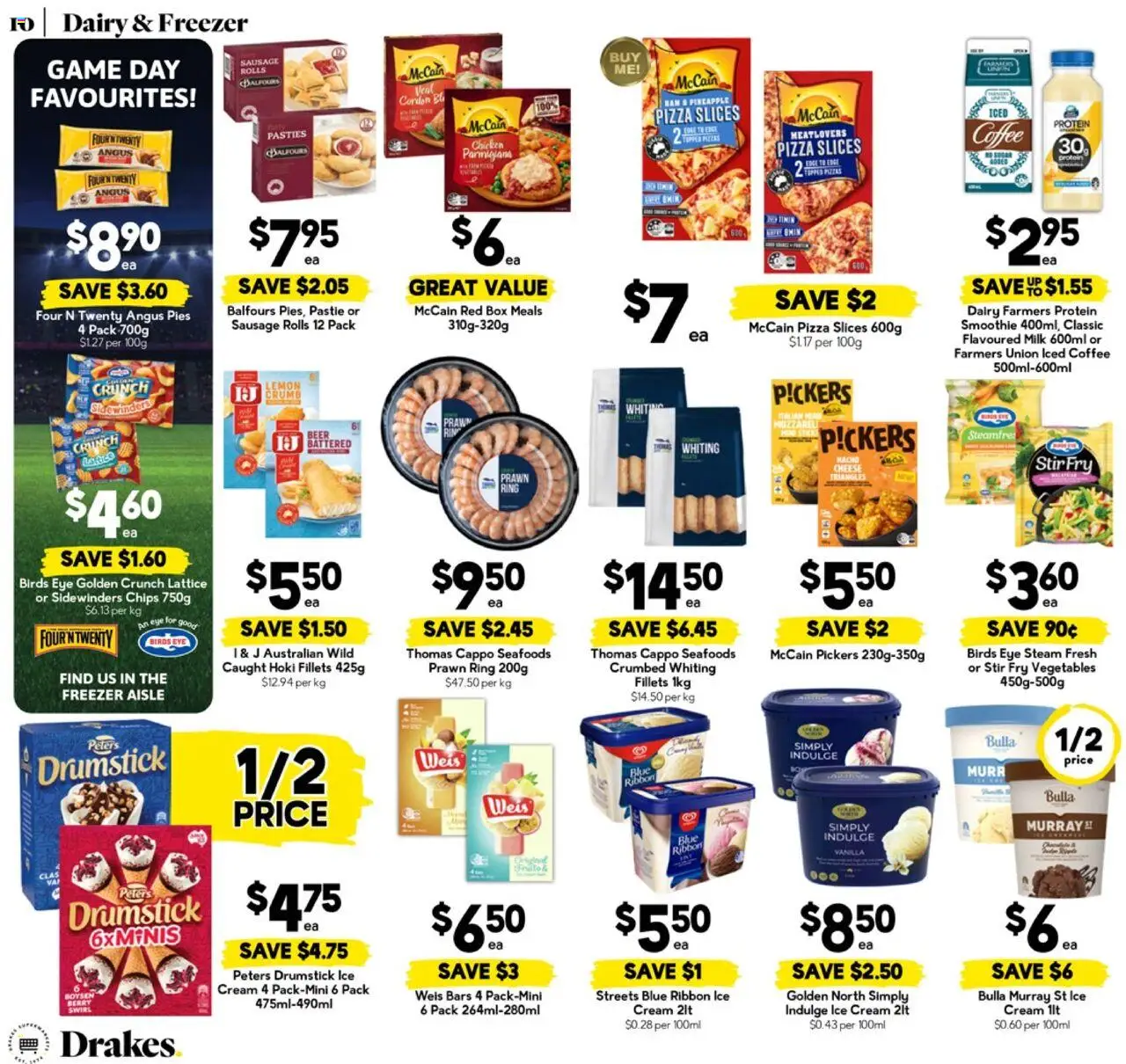Drakes catalogue - valid from 10.09.2025 | Page: 10 | Products: Pizza, Chicken, Vegetables, Freezer