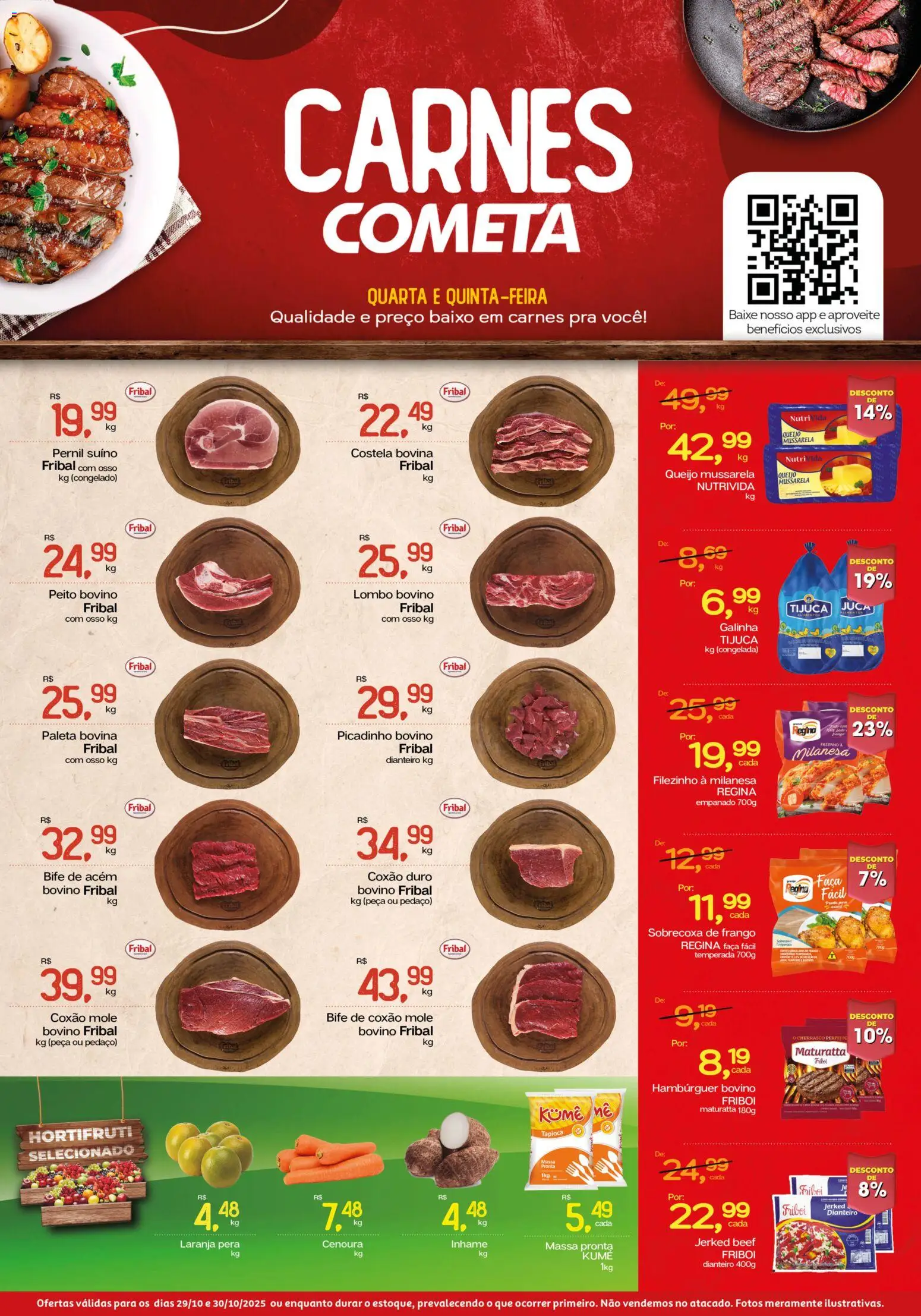 Cometa Supermercados Folheto - válido de 29.10.2025 | Página: 1 | Produtos: Pera, Faca, Massa, Mussarela