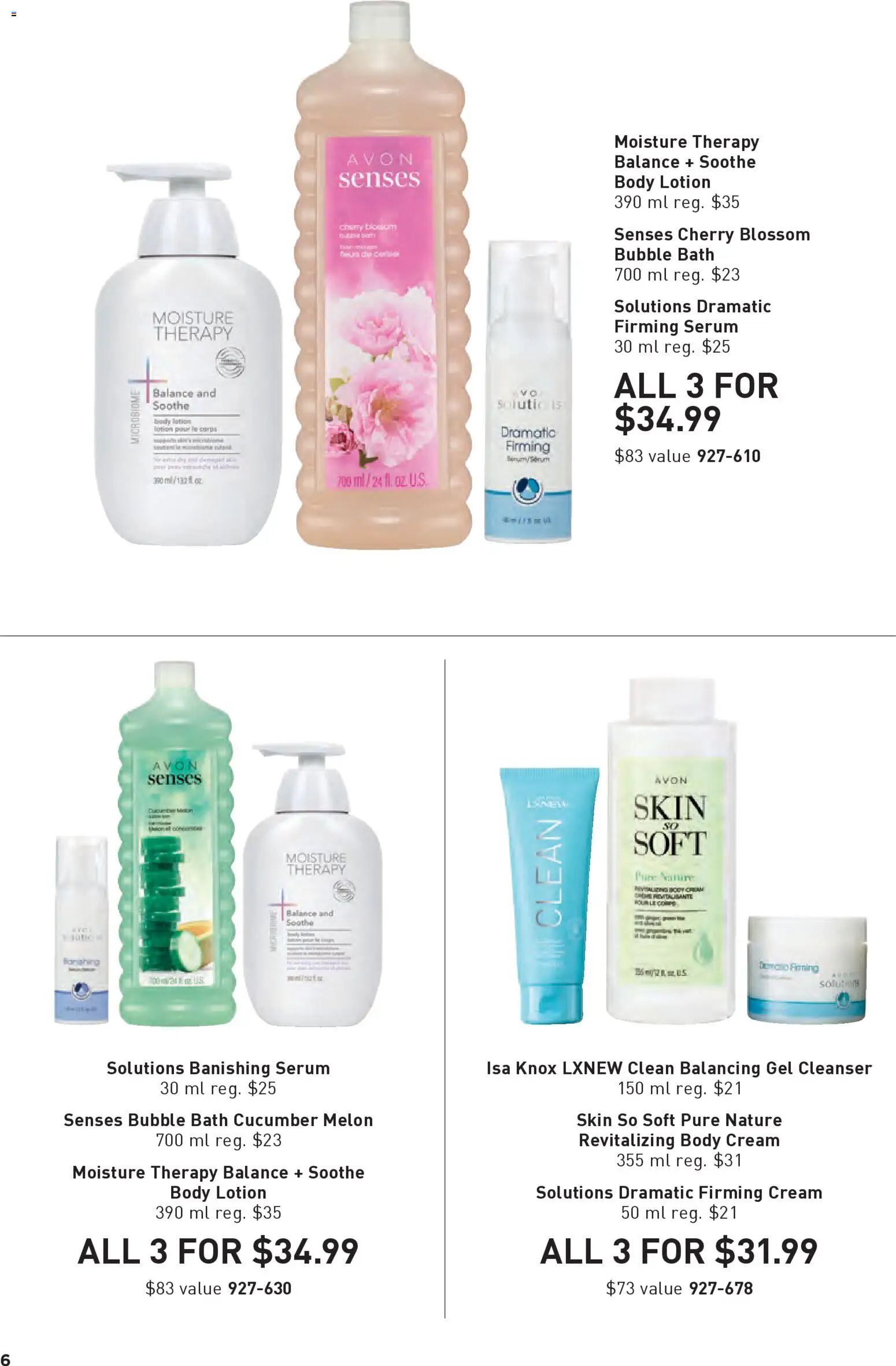Avon flyer valid from 23.10.2025 | Page: 6 | Products: Cream, Body lotion, Bubble bath, Bath