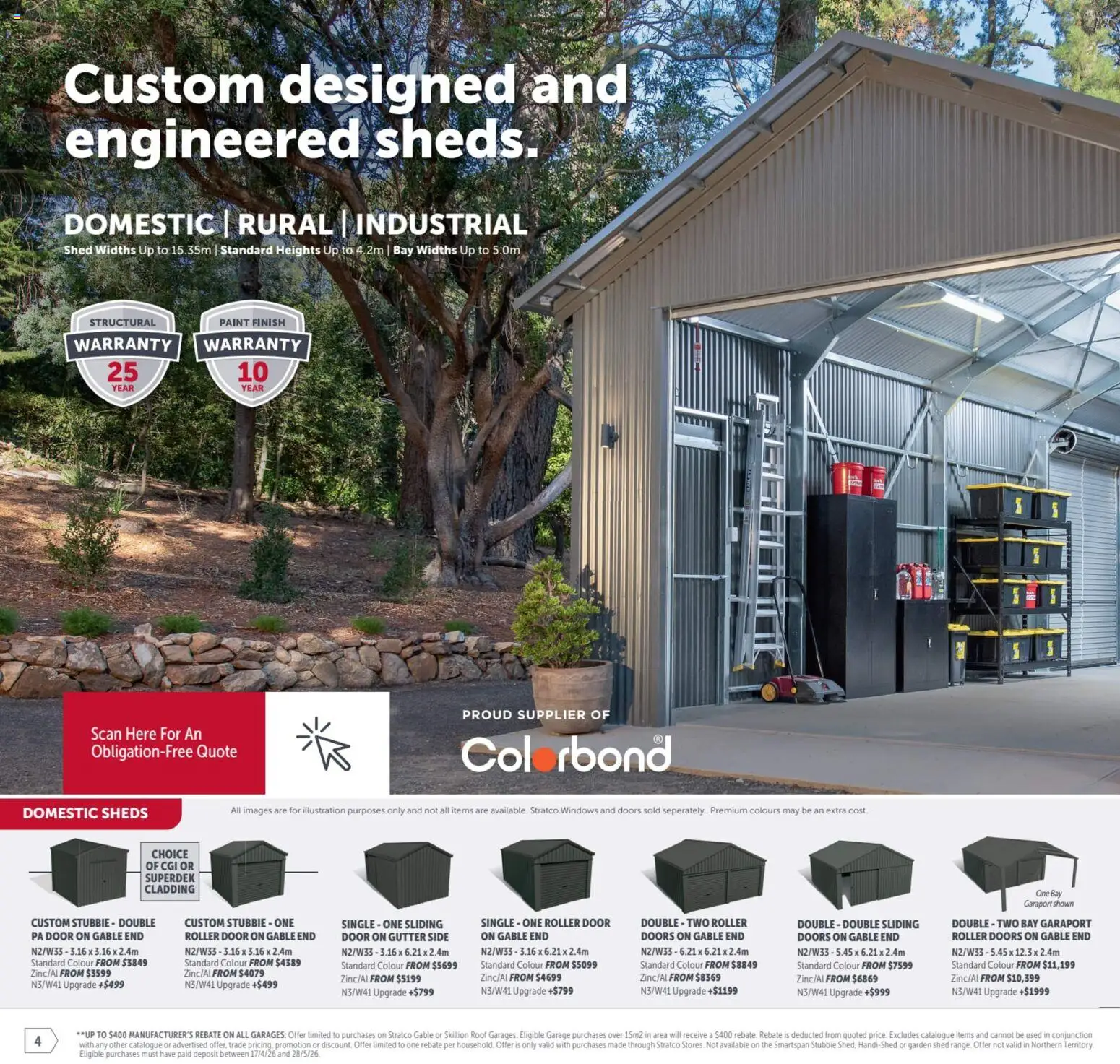 Stratco catalogue - valid from 17.04.2026 | Page: 4 | Products: Door, Shed, Domestic