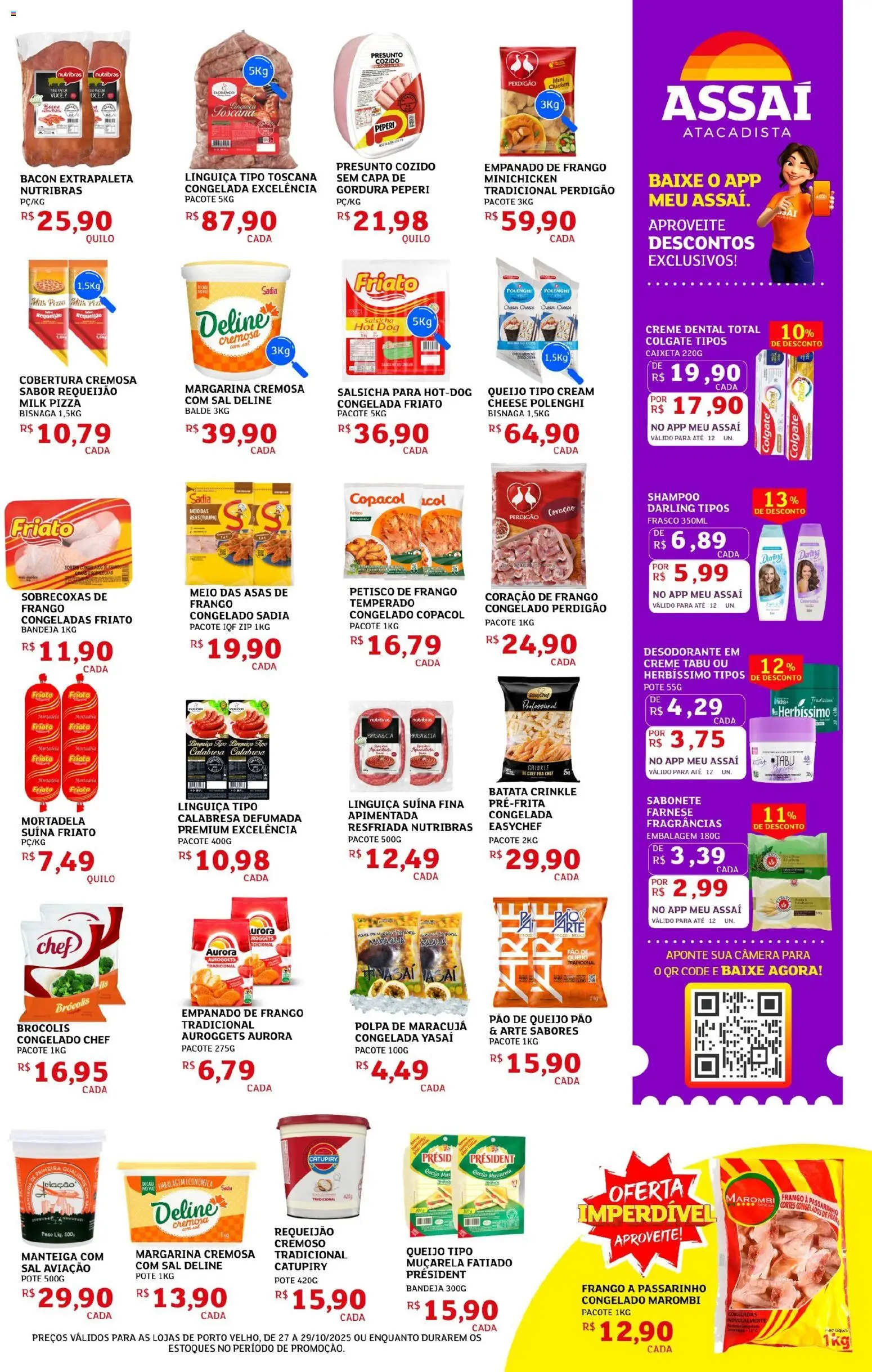 Assaí Atacadista Folheto - válido de 27.10.2025 | Página: 3 | Produtos: Queijo, Presunto, Catupiry, Balde