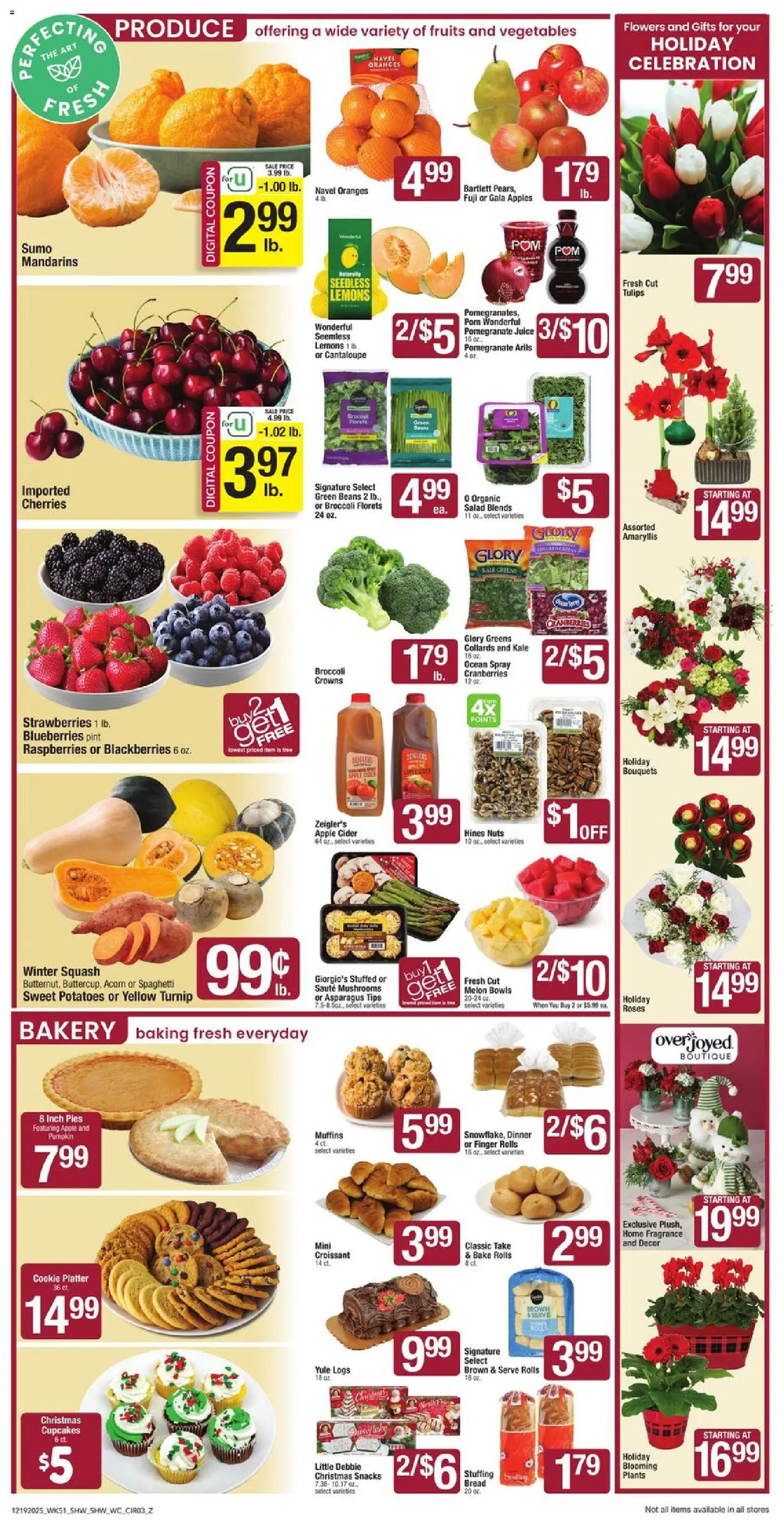 Shaw's Weekly Ad - valid from 19.12.2025 | Page: 3 | Products: Mandarins, Bread, Strawberries, Nuts