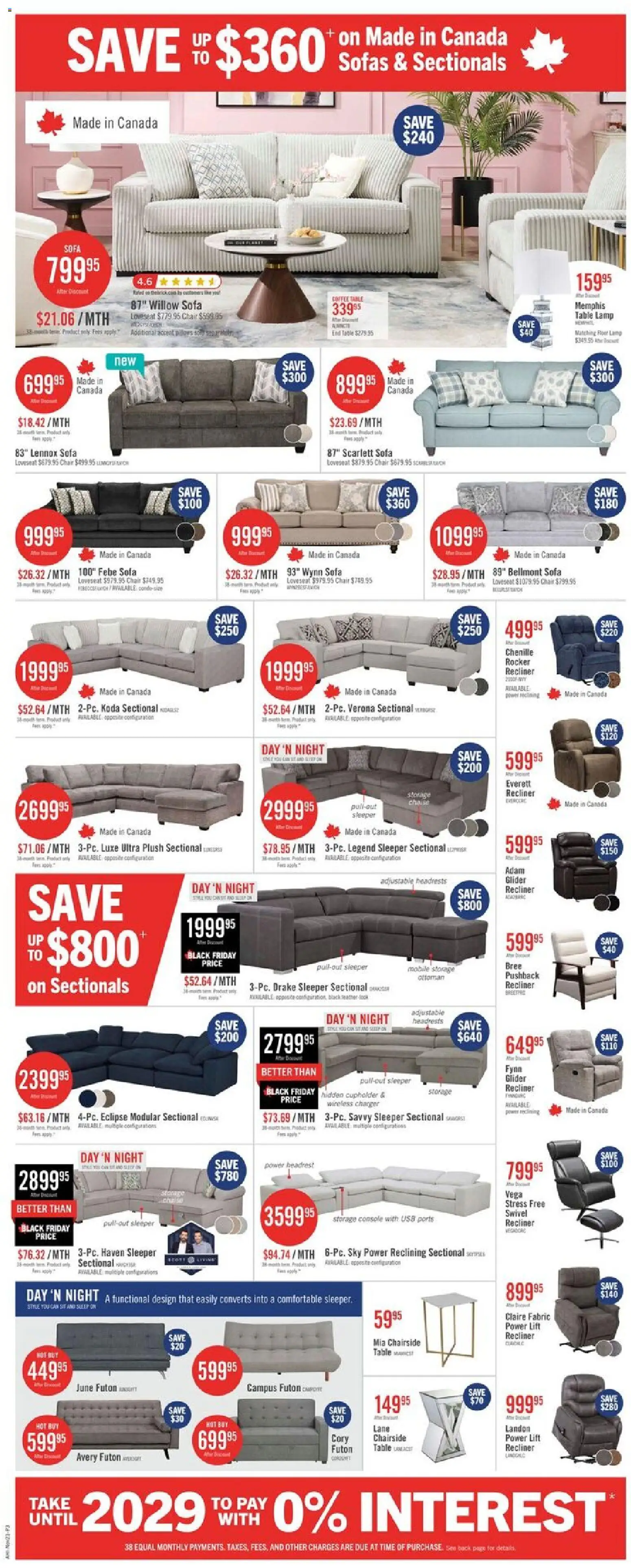 The Brick flyer valid from 21.11.2025 | Page: 6 | Products: Sofa, Table, Chair, Lamp