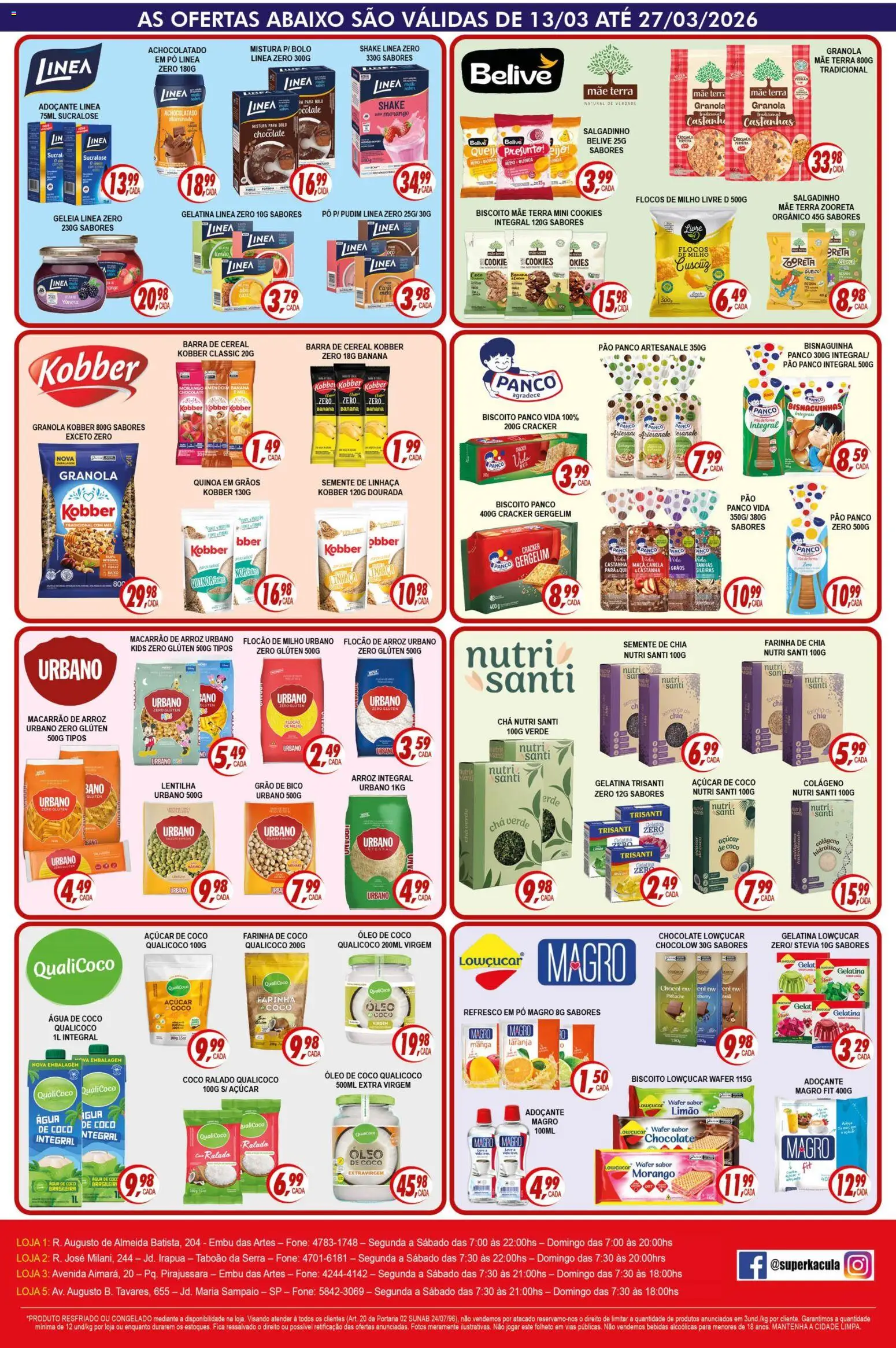 Kaçula Folheto - válido de 13.03.2026 | Página: 2 | Produtos: Linhaça, Banco, Pão, Cookies